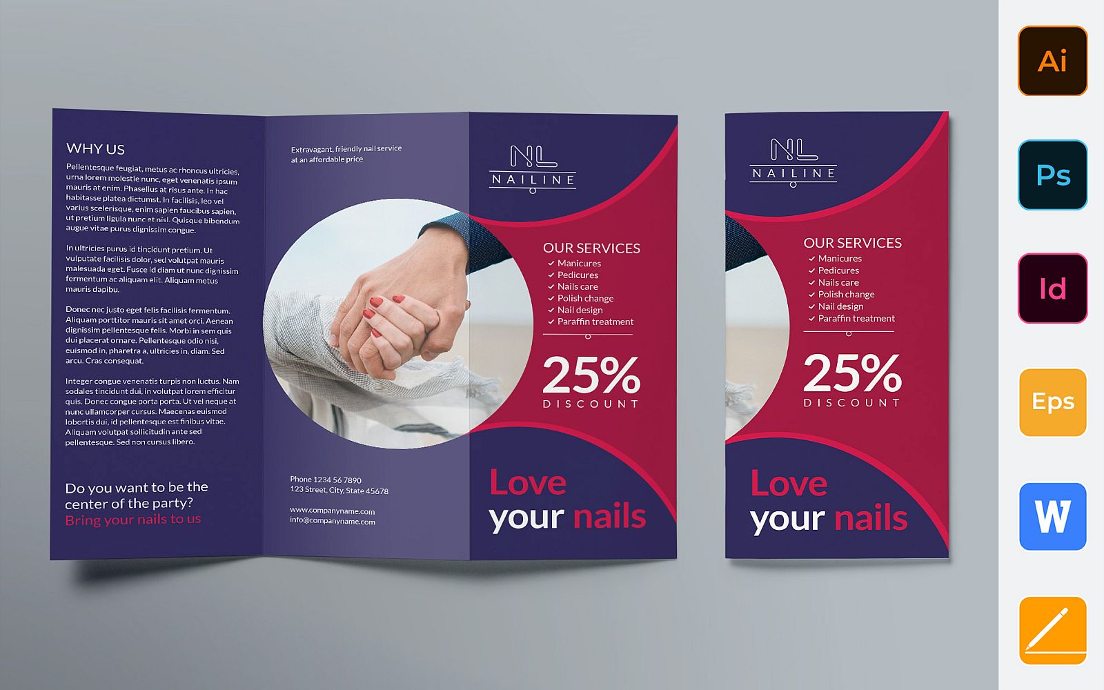 Nail Studio Brochure Trifold - Corporate Identity Template