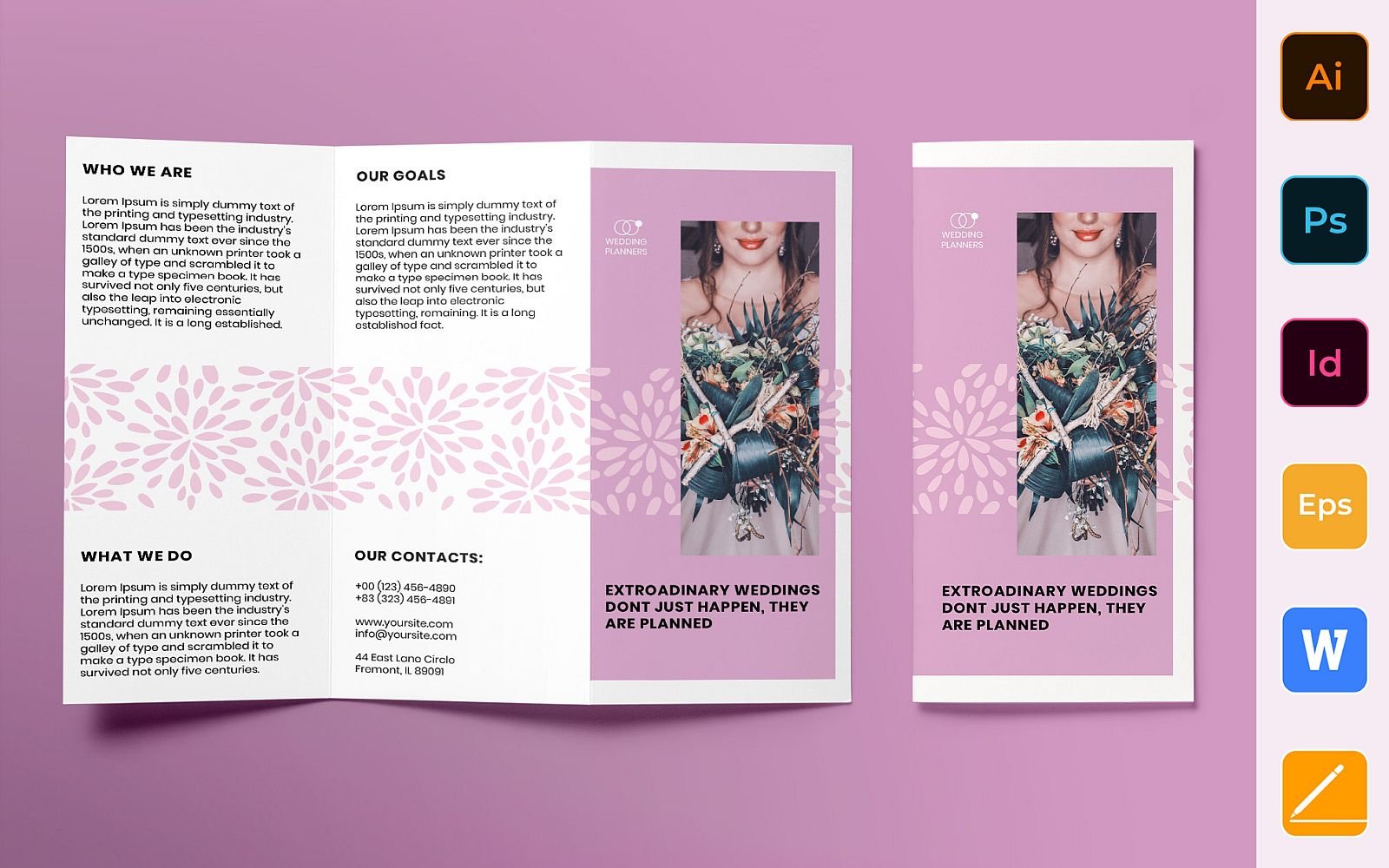 Wedding Planner Brochure Trifold - Corporate Identity Template