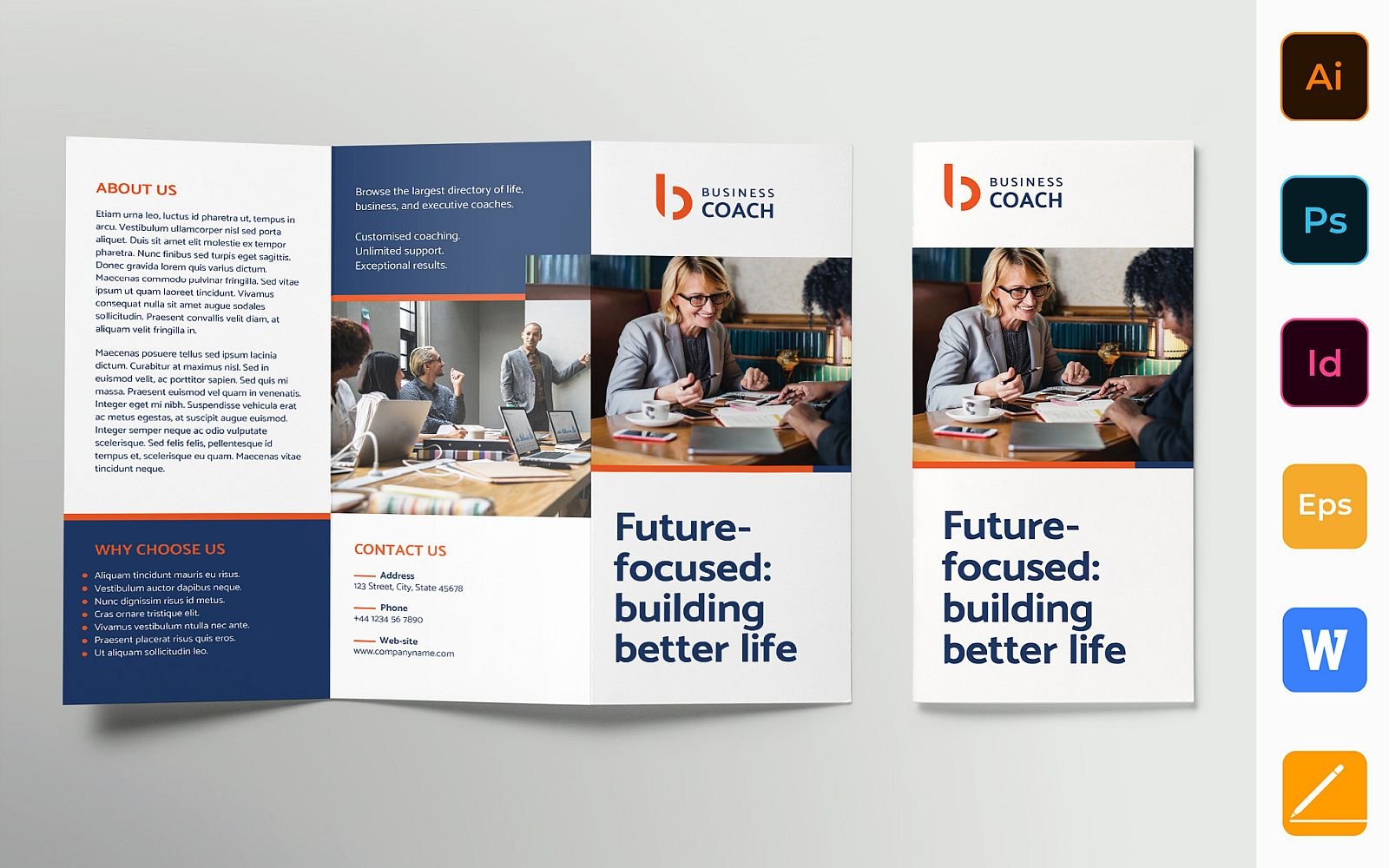 Business Coach Brochure Trifold - Corporate Identity Template