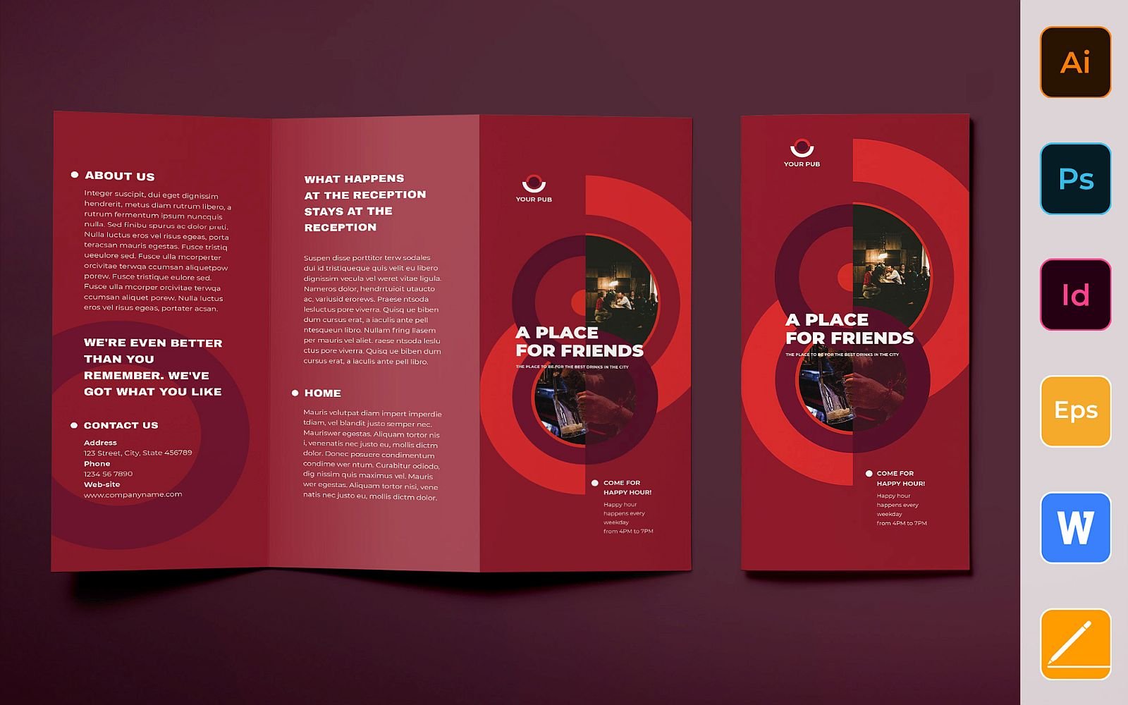 Pub Brochure Trifold - Corporate Identity Template