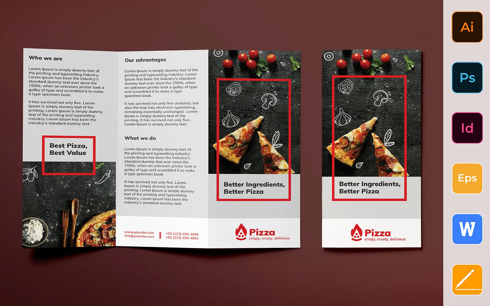 Pizza Brochure Trifold - Corporate Identity Template