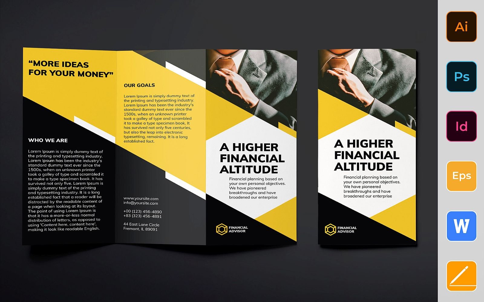 Financial Advisor Brochure Trifold - Corporate Identity Template