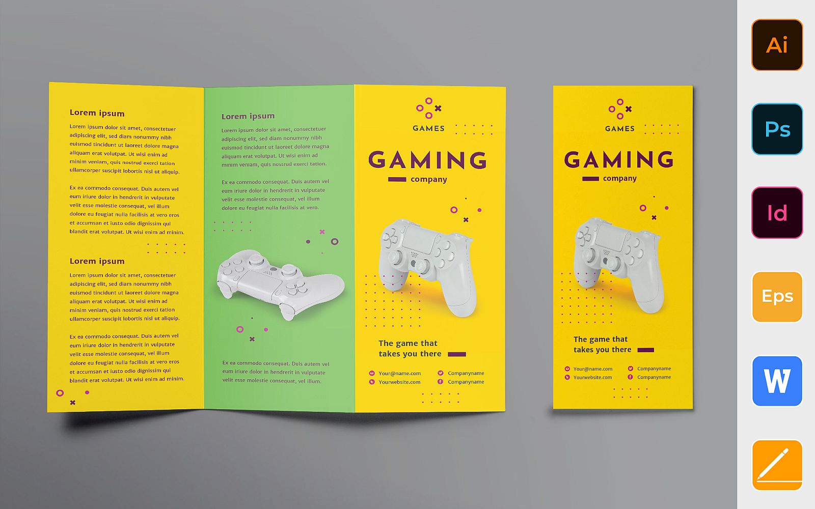 Gaming Company Brochure Trifold - Corporate Identity Template