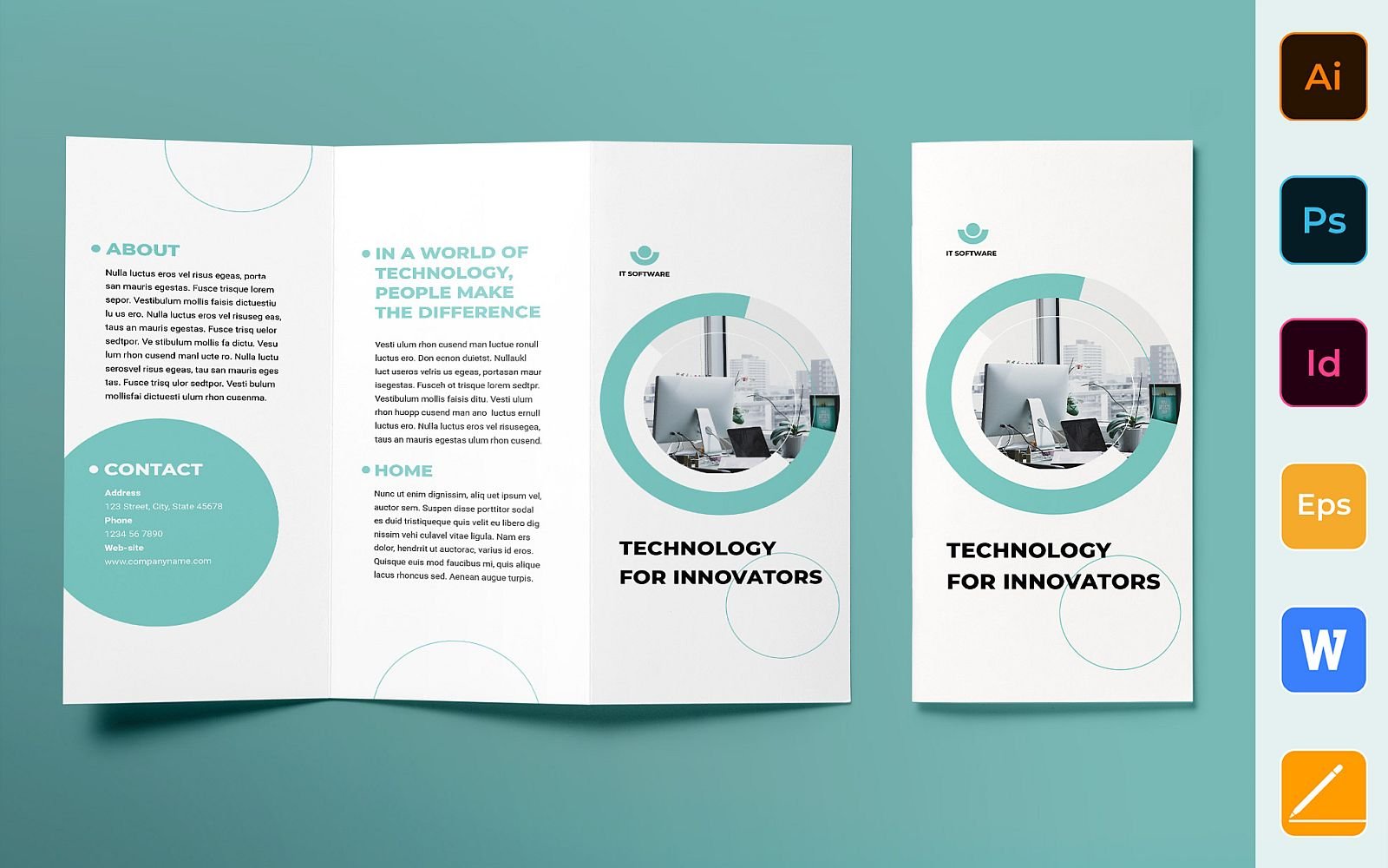 IT Software Brochure Trifold - Corporate Identity Template