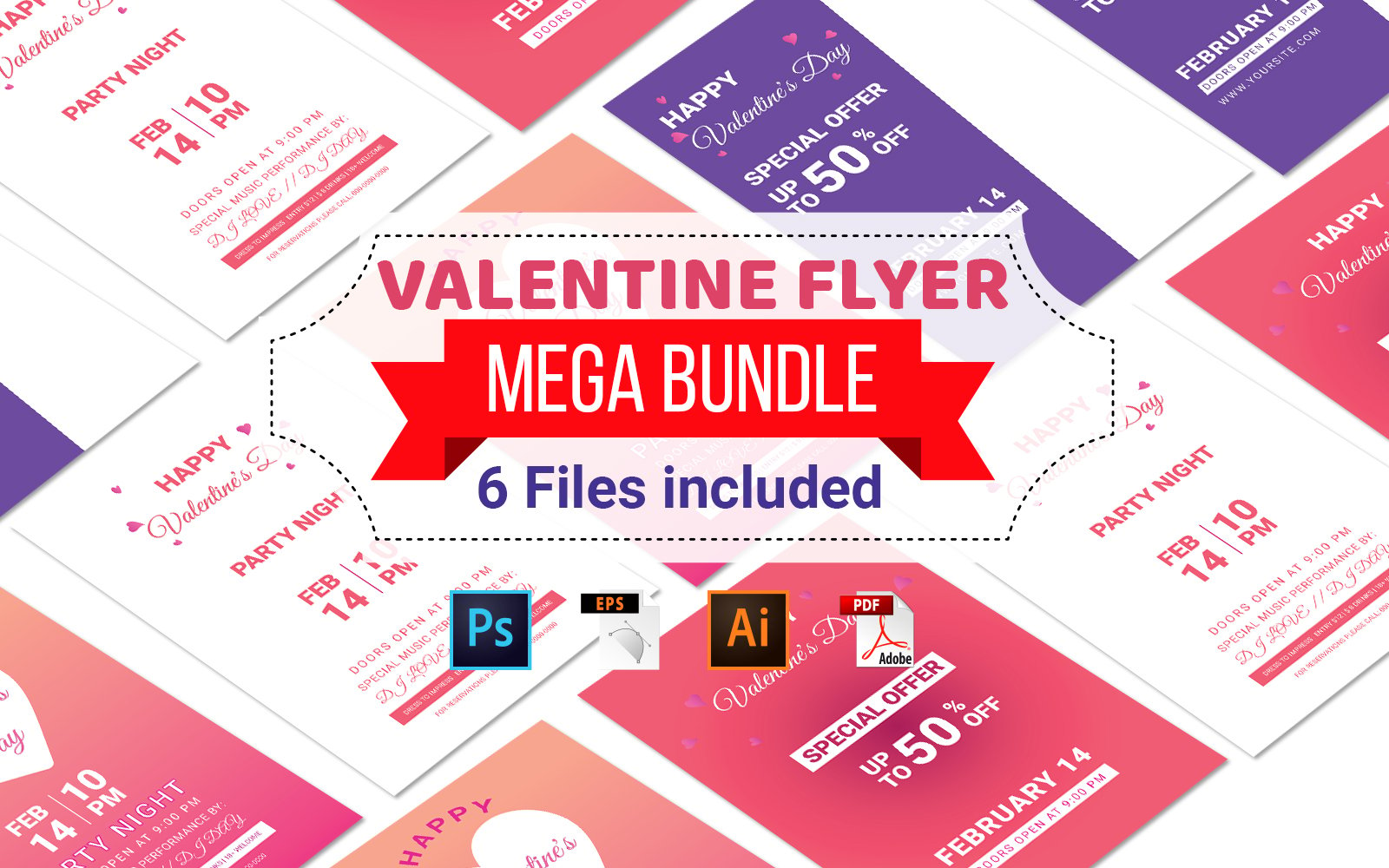 Valentine Flyer Design  Bundle - Corporate Identity Template