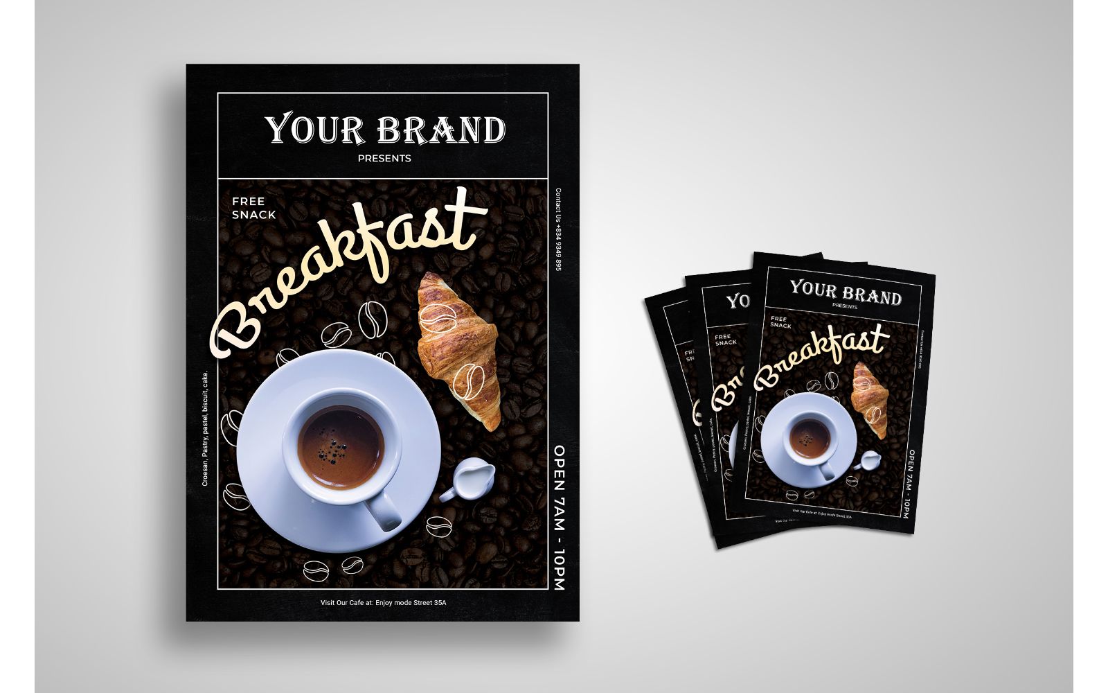 Flyer  Black Cofee Shop - Corporate Identity Template