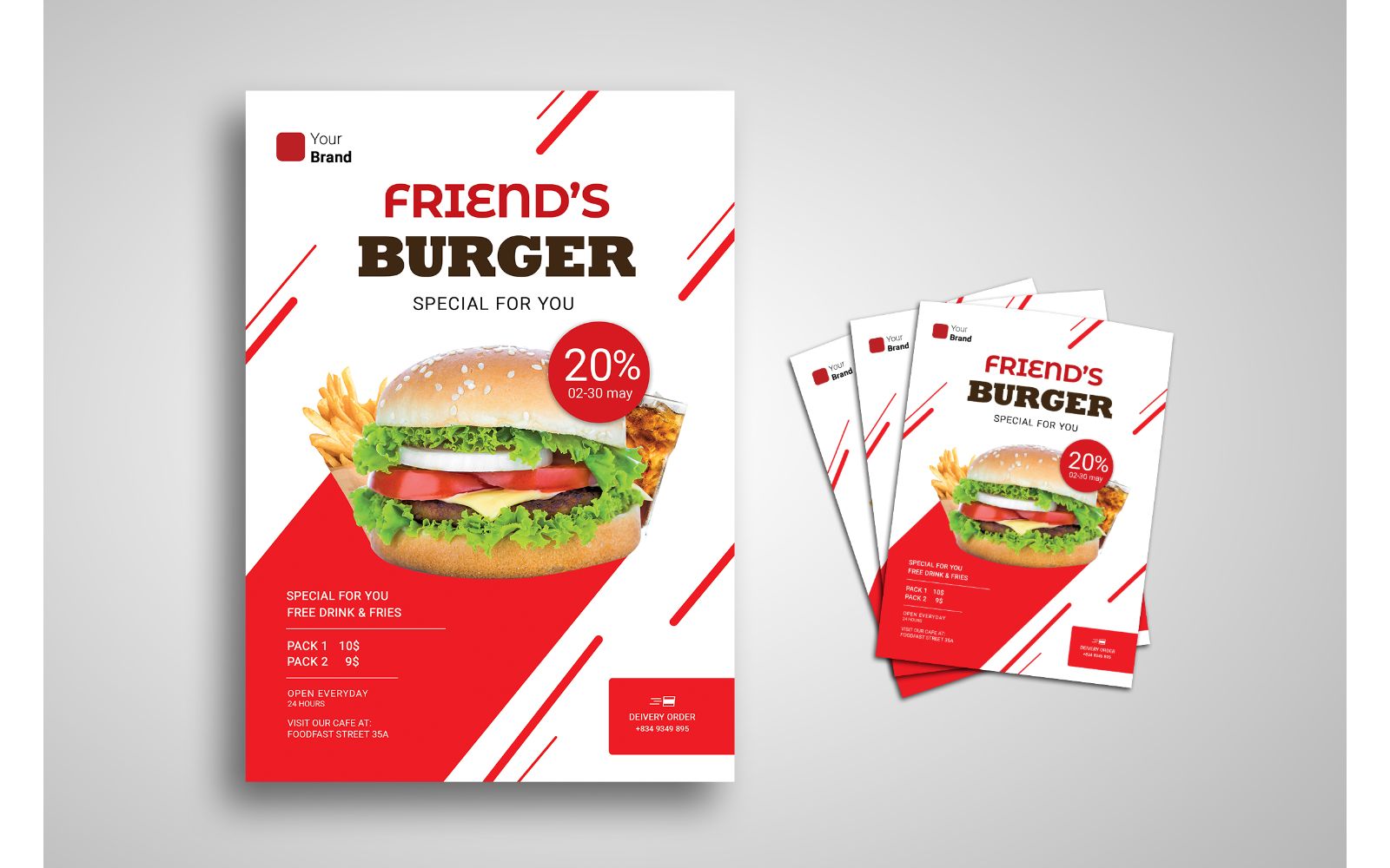 Flyer  Delivery Food - Corporate Identity Template