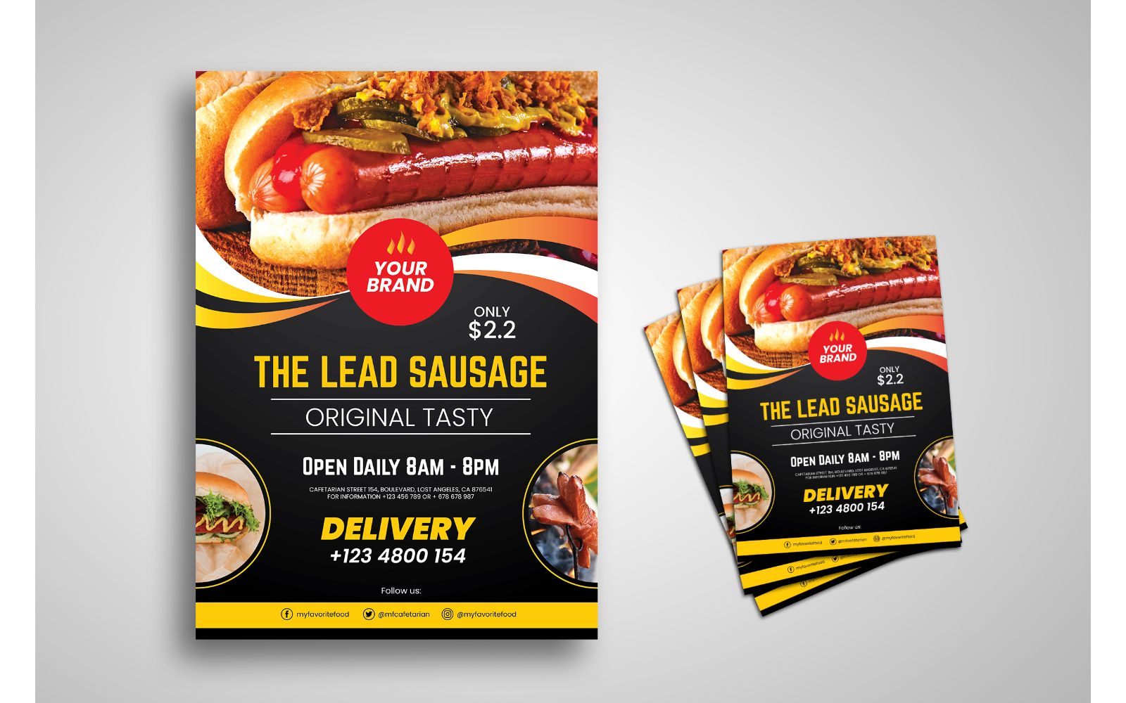 Flyer  Sausage Original Tasty - Corporate Identity Template