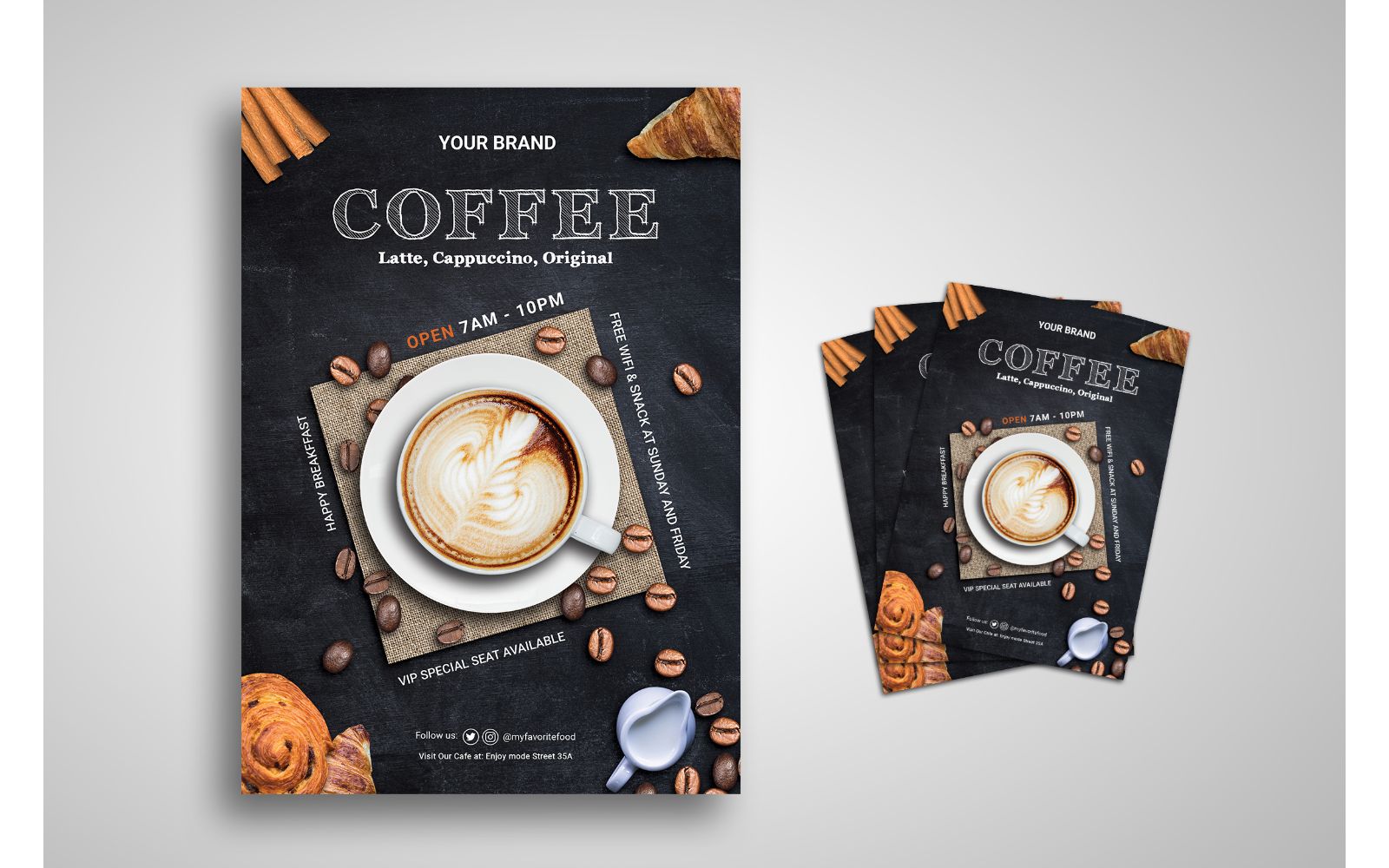 Flyer  Coffee Latte - Corporate Identity Template