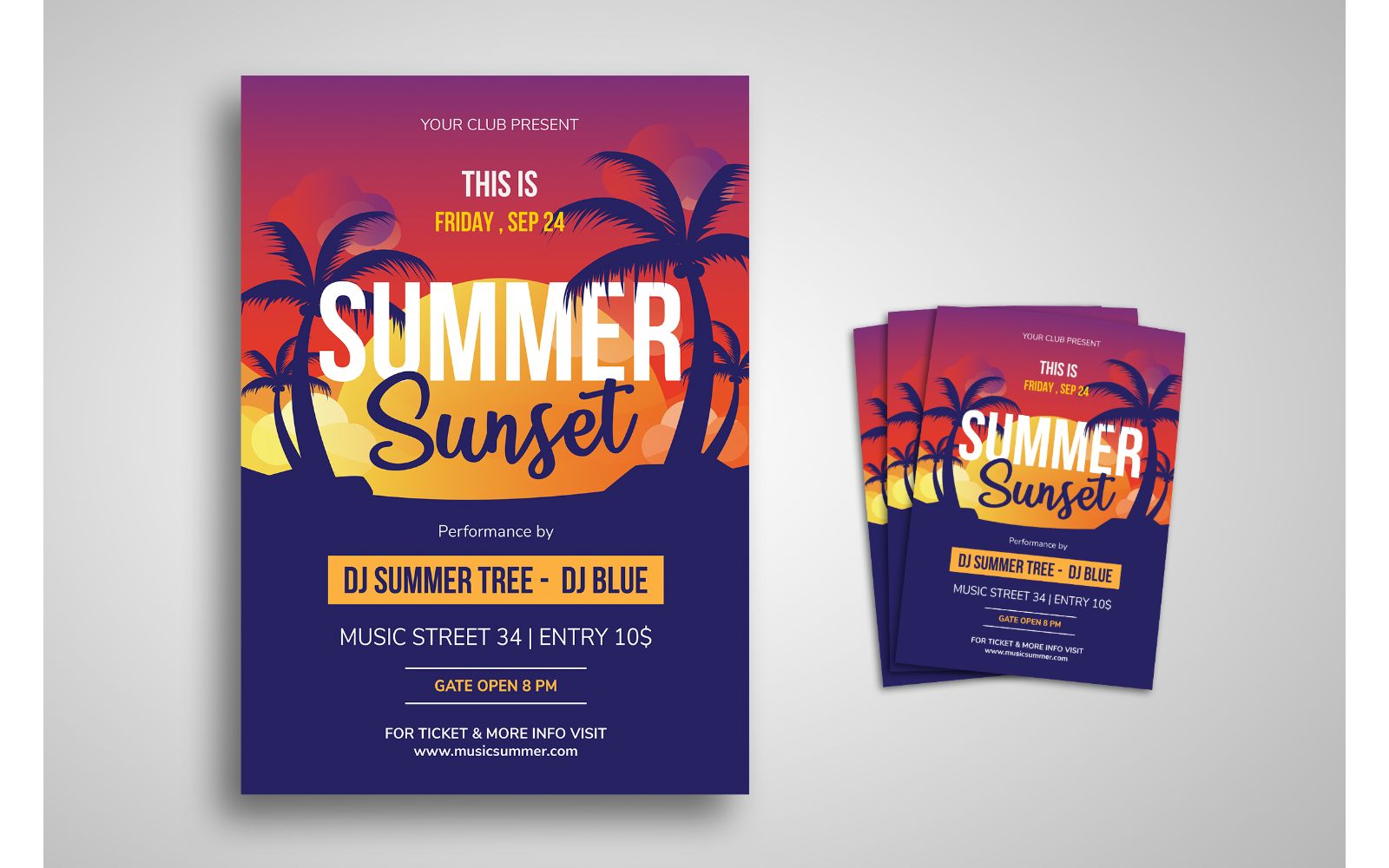 Flyer  Summer Sunset - Corporate Identity Template