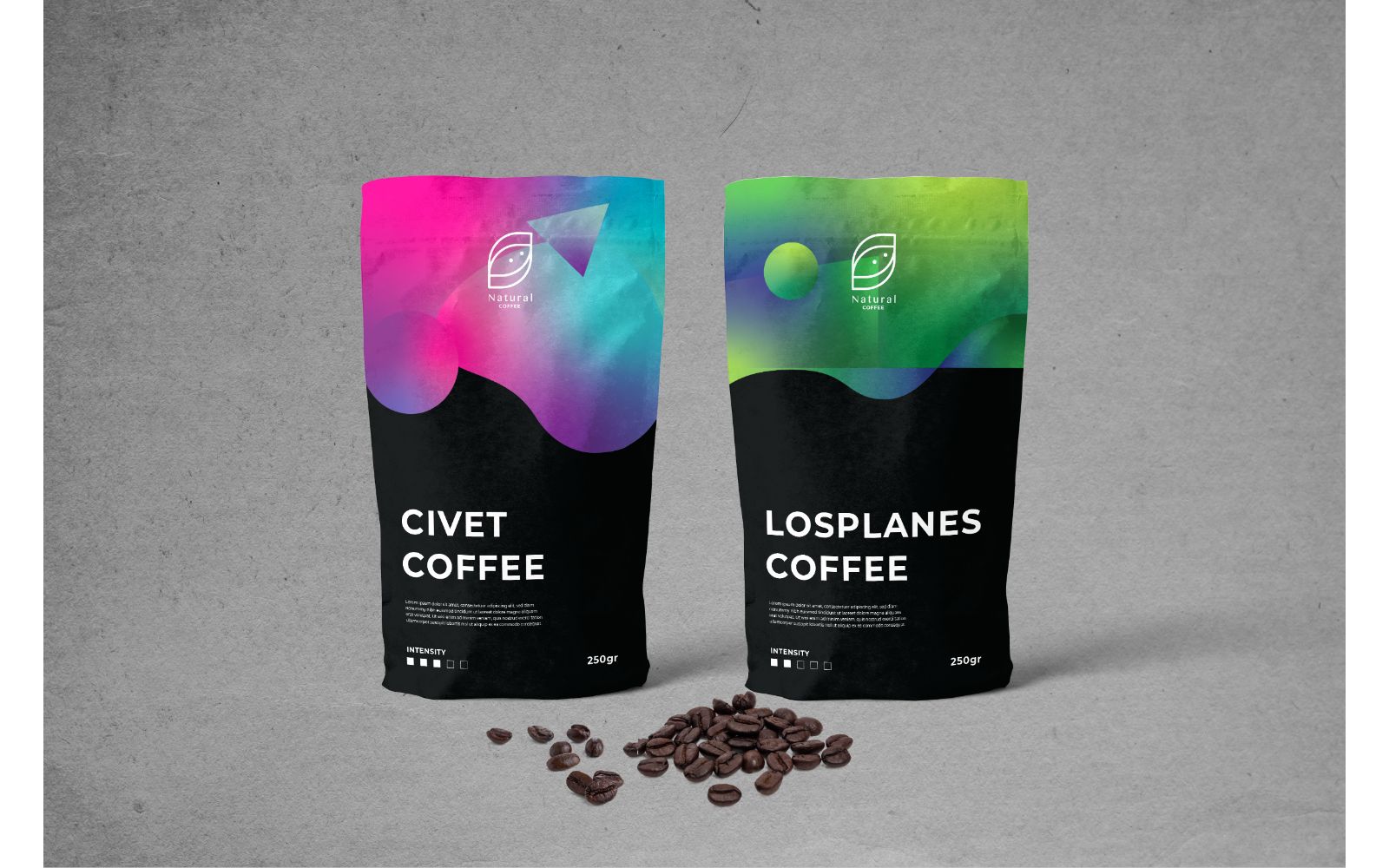 Packaging  Natural Coffee - Corporate Identity Template