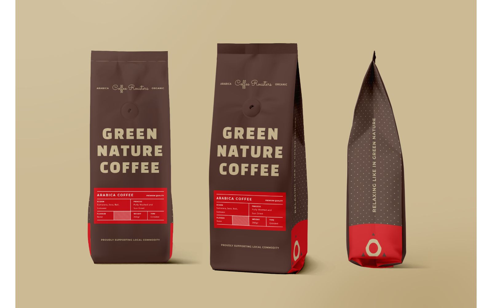 Packaging  Green Natural Coffee - Corporate Identity Template