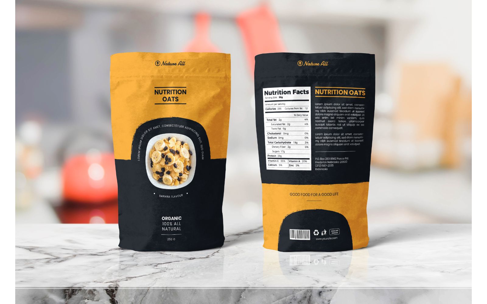 Packaging  Nutrition Oat - Corporate Identity Template