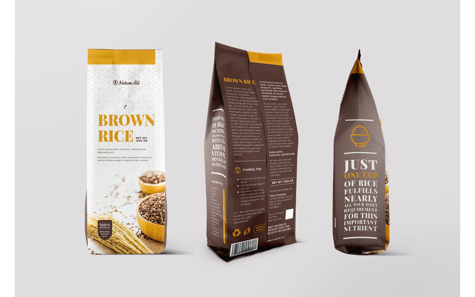 Packaging  Rice Brown - Corporate Identity Template