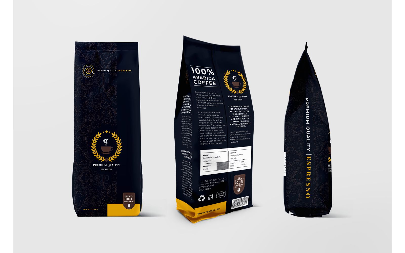 Packaging  Premium Arabica Coffee - Corporate Identity Template