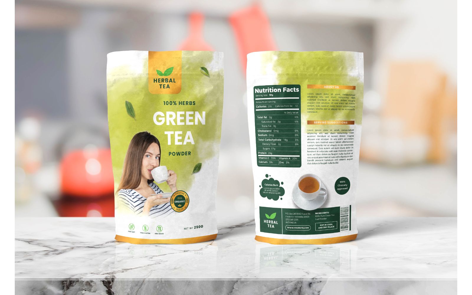 Packaging  Green Tea - Corporate Identity Template