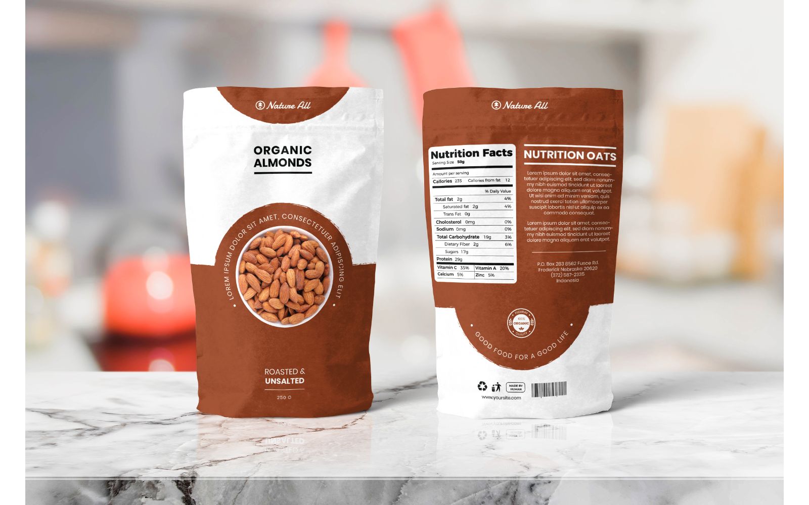 Packaging  Adventure Organic Almond - Corporate Identity Template