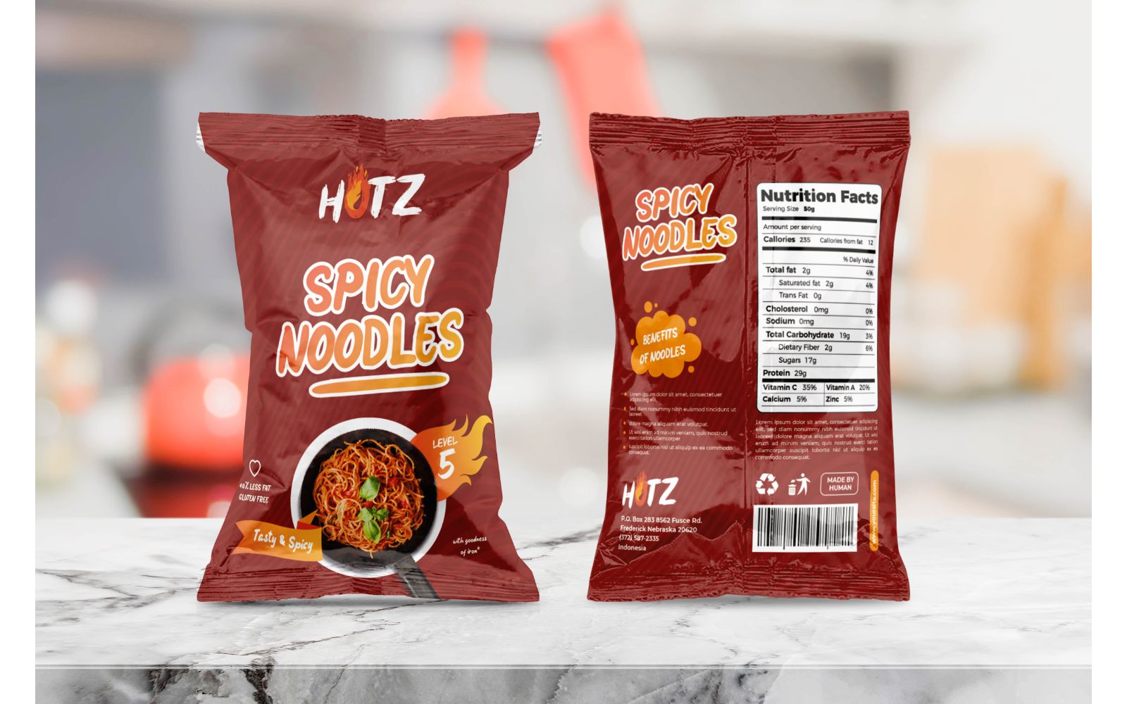 Packaging  Spicy Noodle - Corporate Identity Template