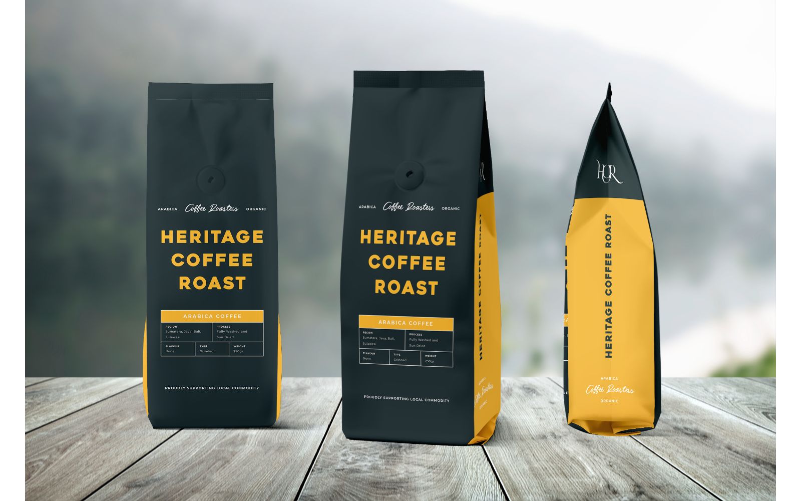 Packaging  Heritage Coffee Roast - Corporate Identity Template