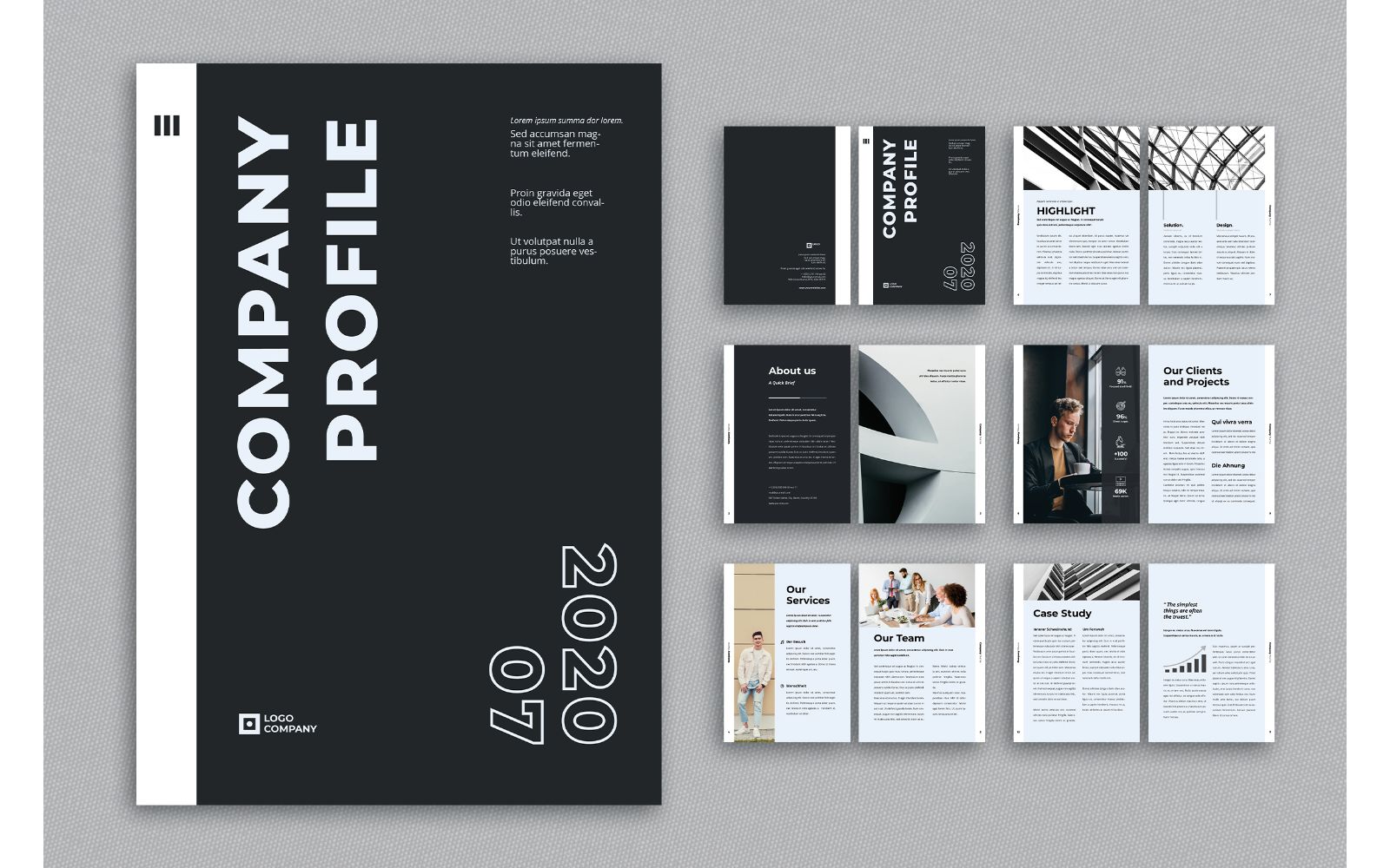 Company Profile 2020 Theme - Black & White Theme