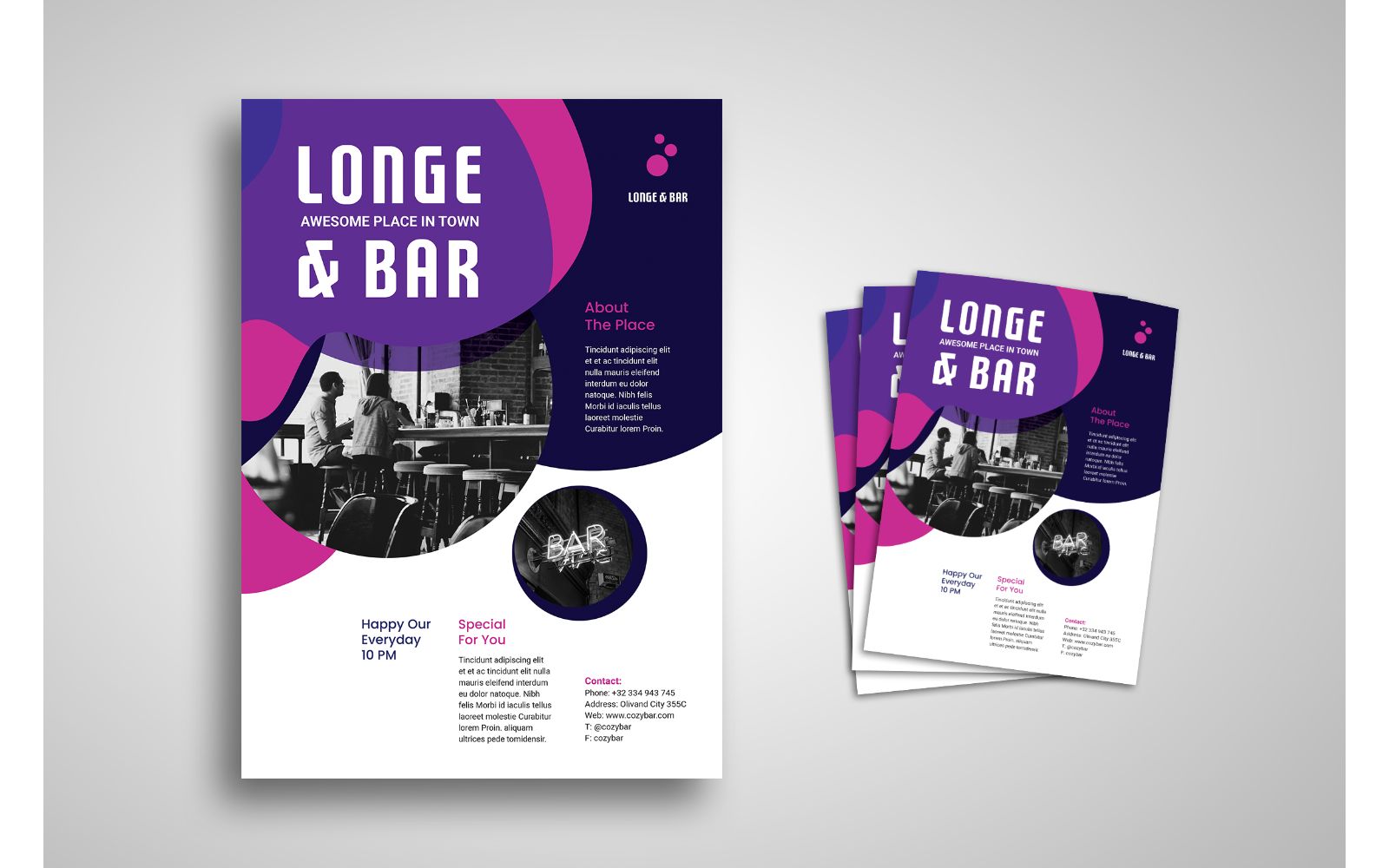 Flyer  Longe & Bar - Corporate Identity Template