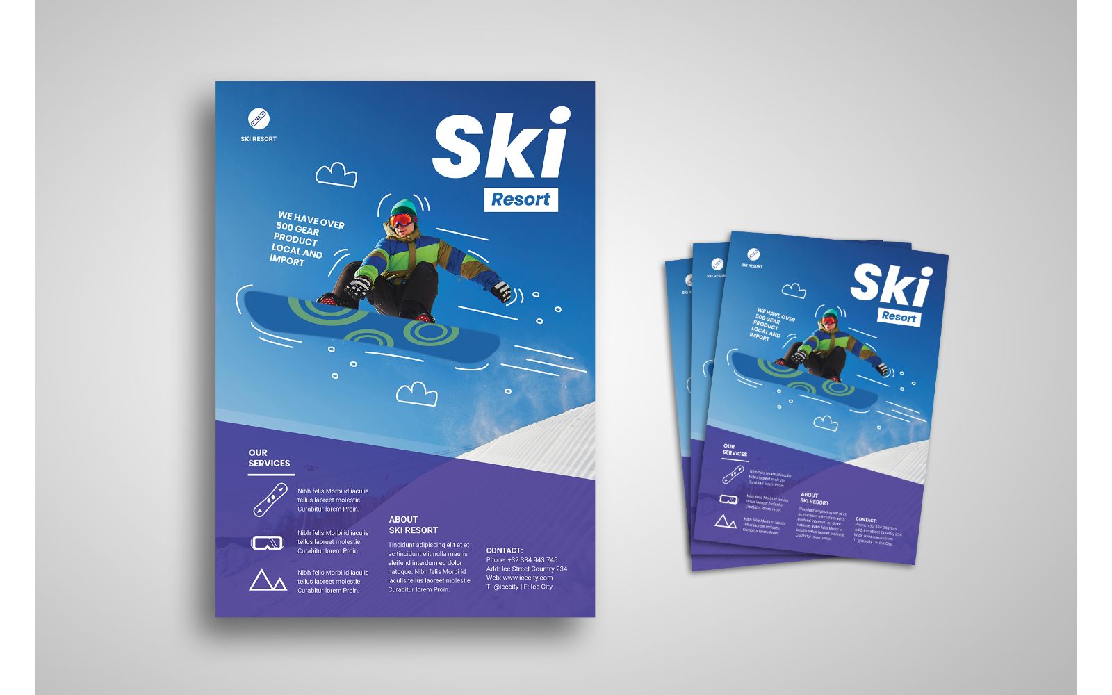 Flyer  Ski Resort - Corporate Identity Template