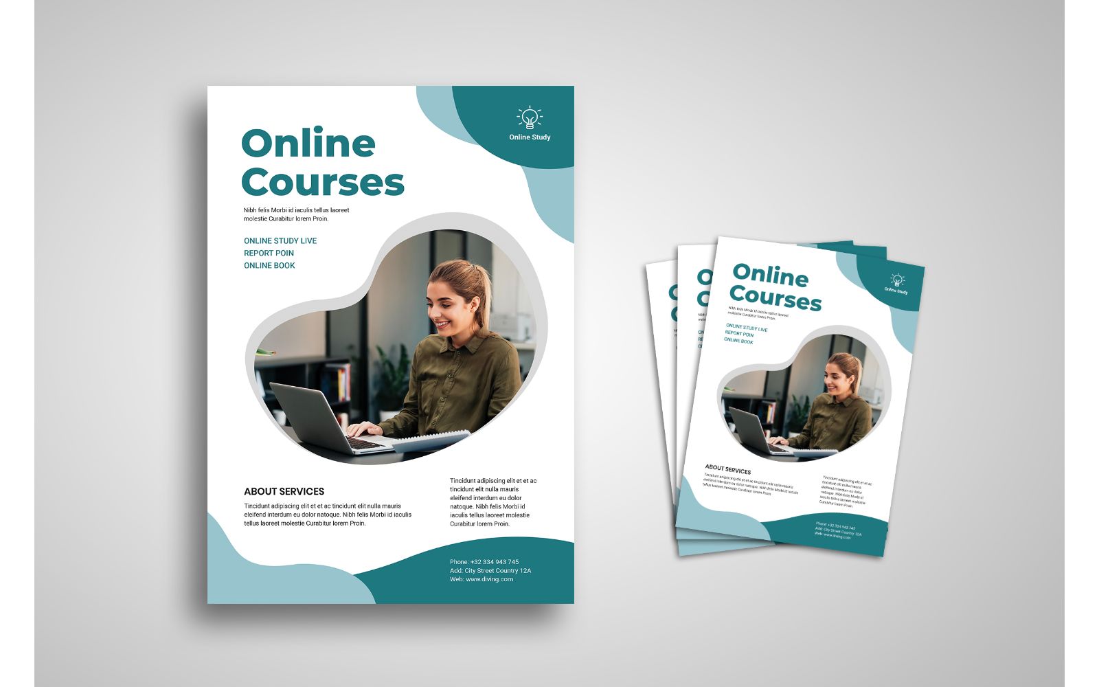 Flyer  Online Courses - Corporate Identity Template