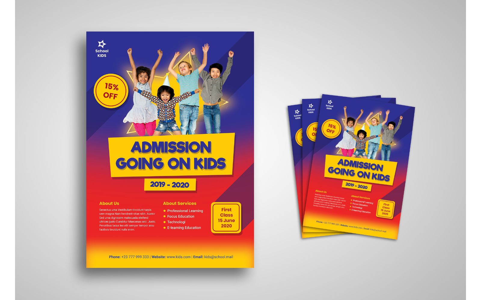 Flyer  Admission on Kids - Corporate Identity Template