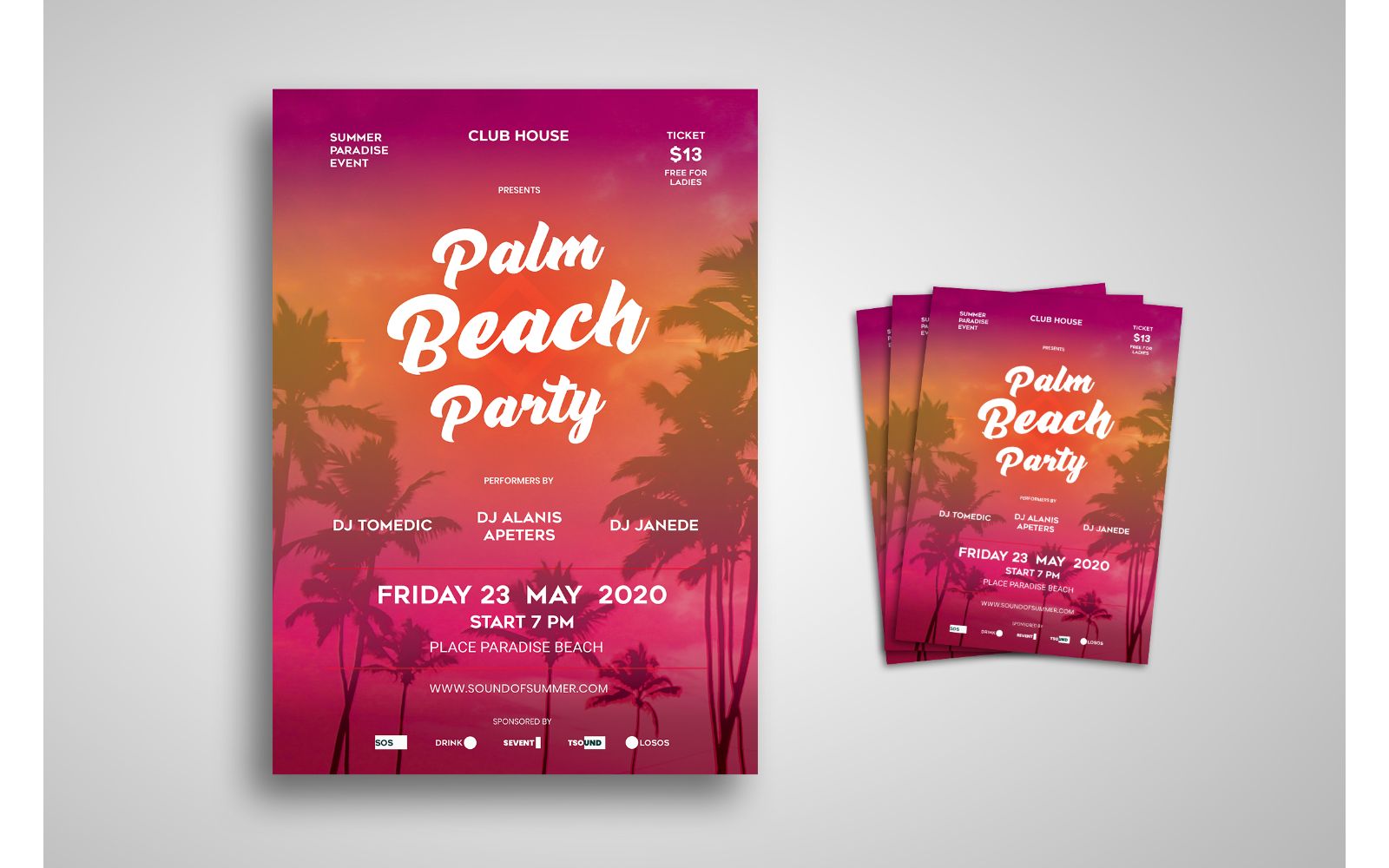 Flyer  Beach Party - Corporate Identity Template