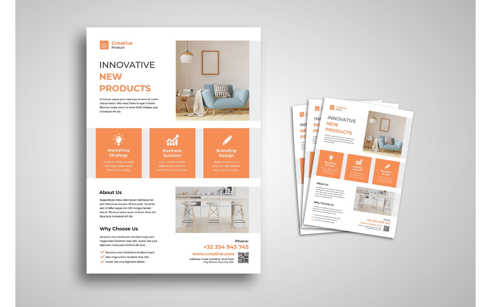 Flyer  Living Room - Corporate Identity Template