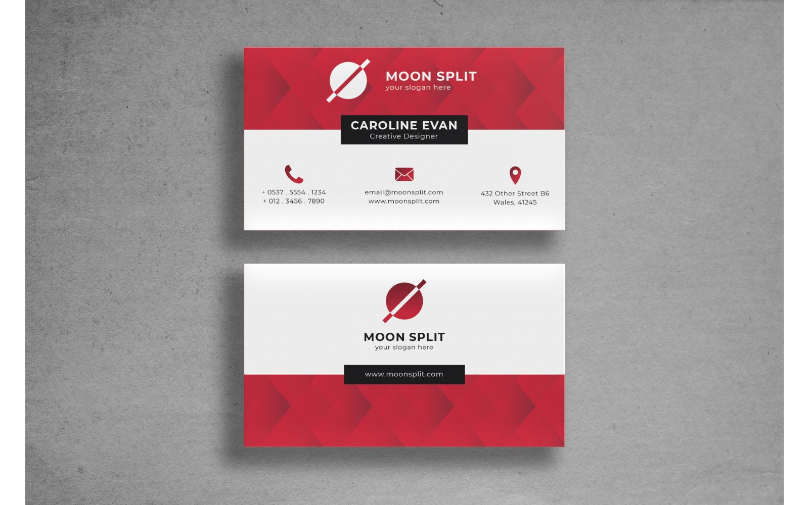 Business Card Moon Split - Corporate Identity Template