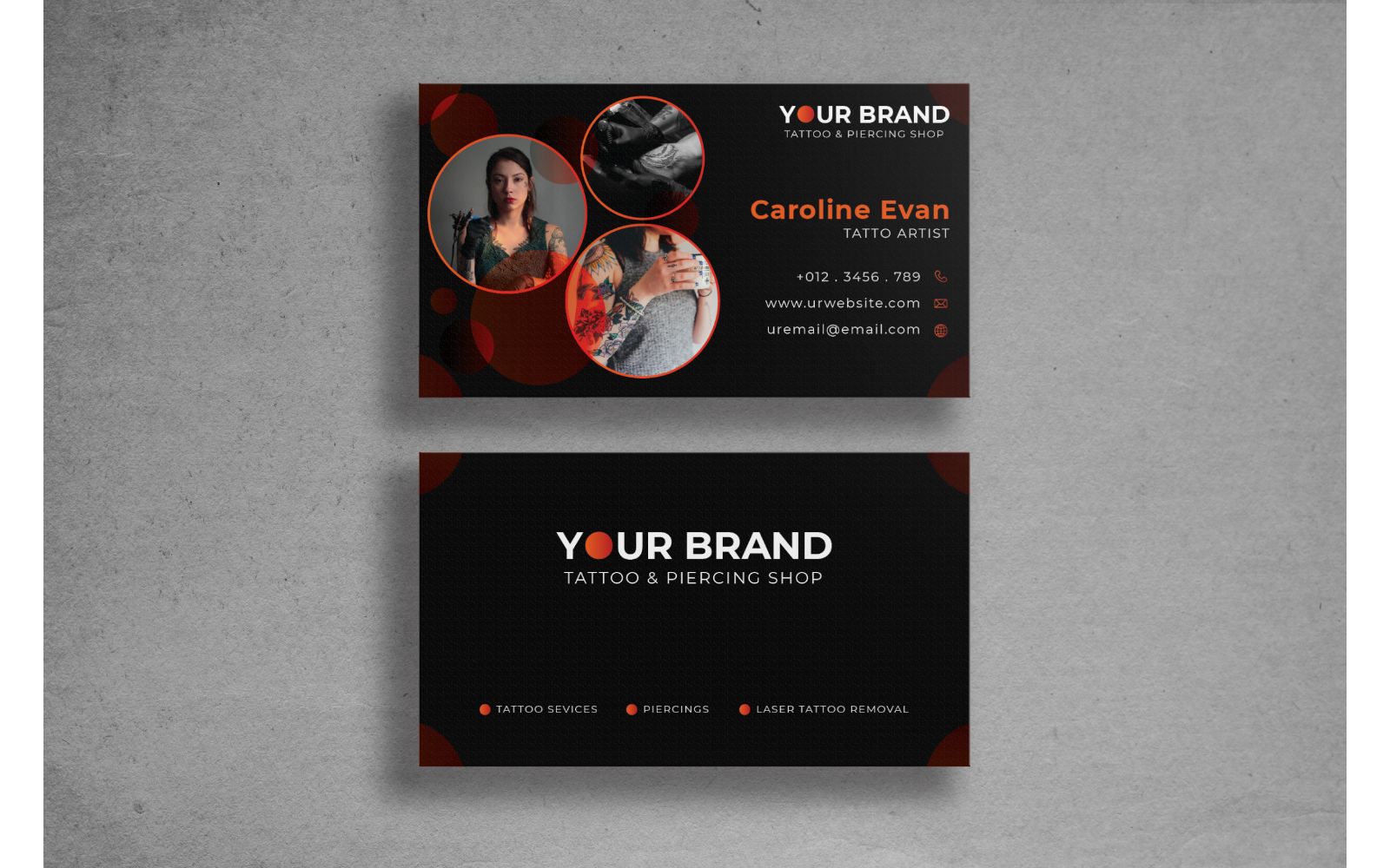 Business Card Tattp & Piercing Shop - Corporate Identity Template