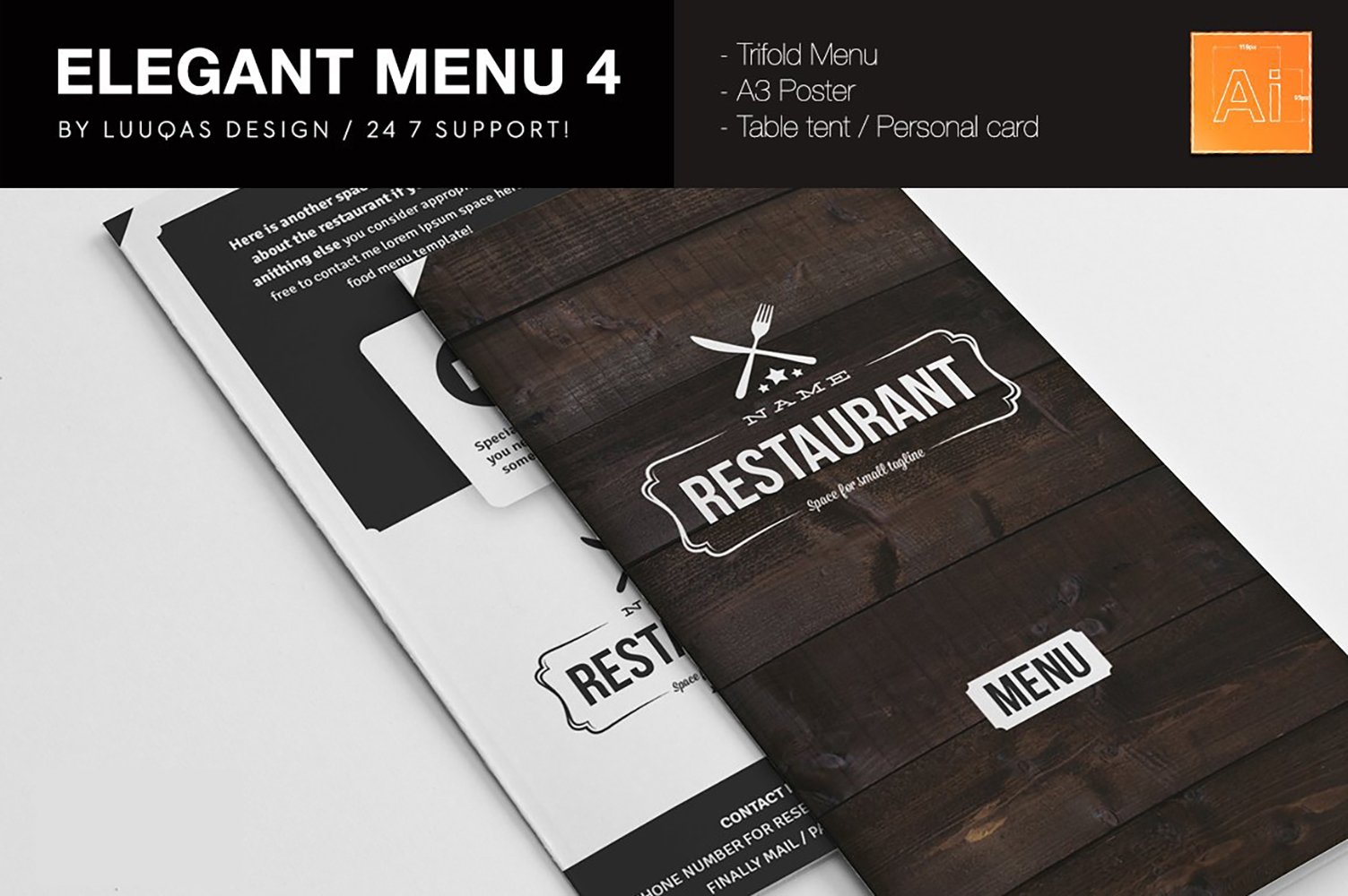 Elegant Food Menu 4 - Corporate Identity Template