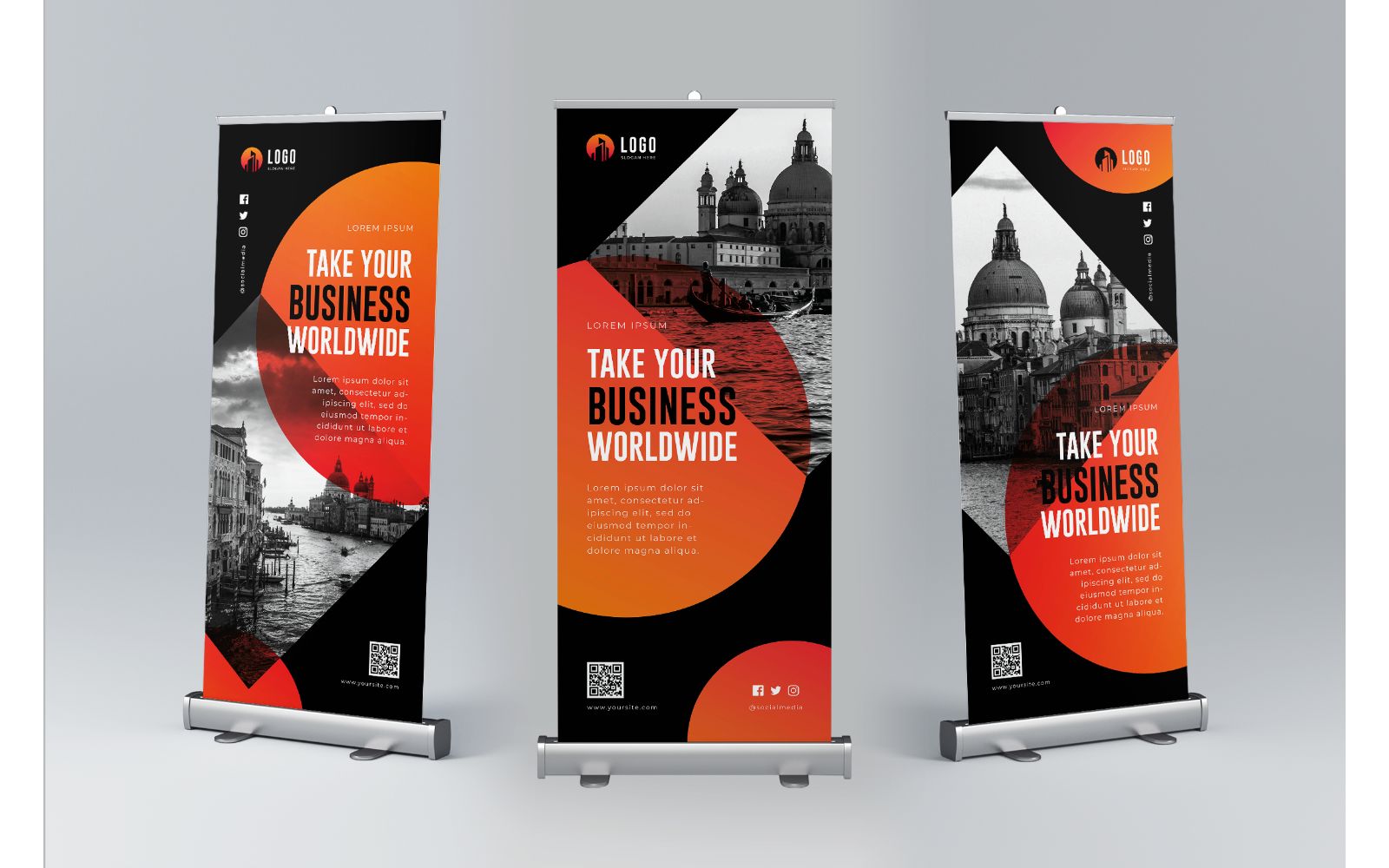 Roll Banner Take Your Business Worldwide - Corporate Identity Template