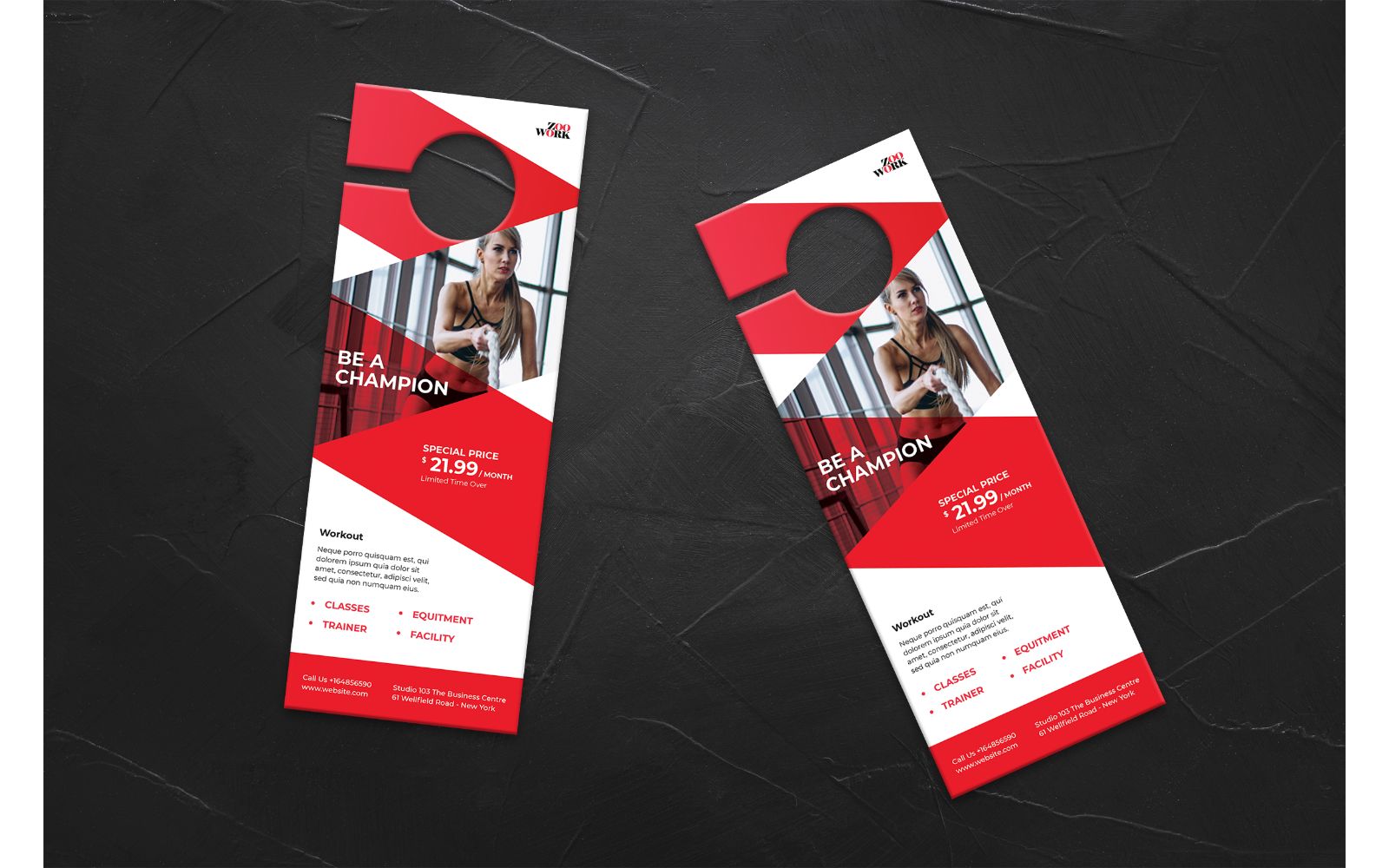 Door Hanger  Be a Champion - Corporate Identity Template