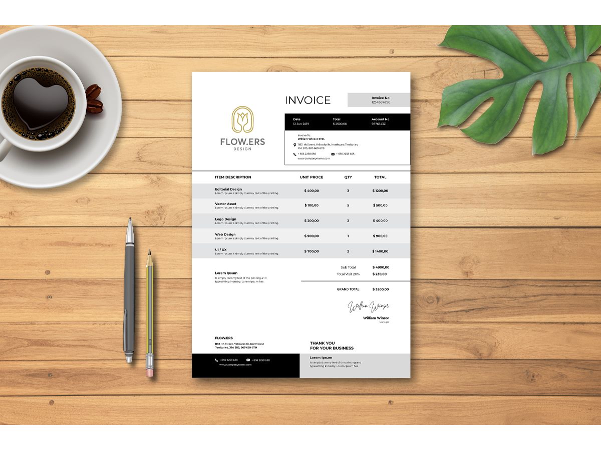 Invoice  Flowers - Corporate Identity Template