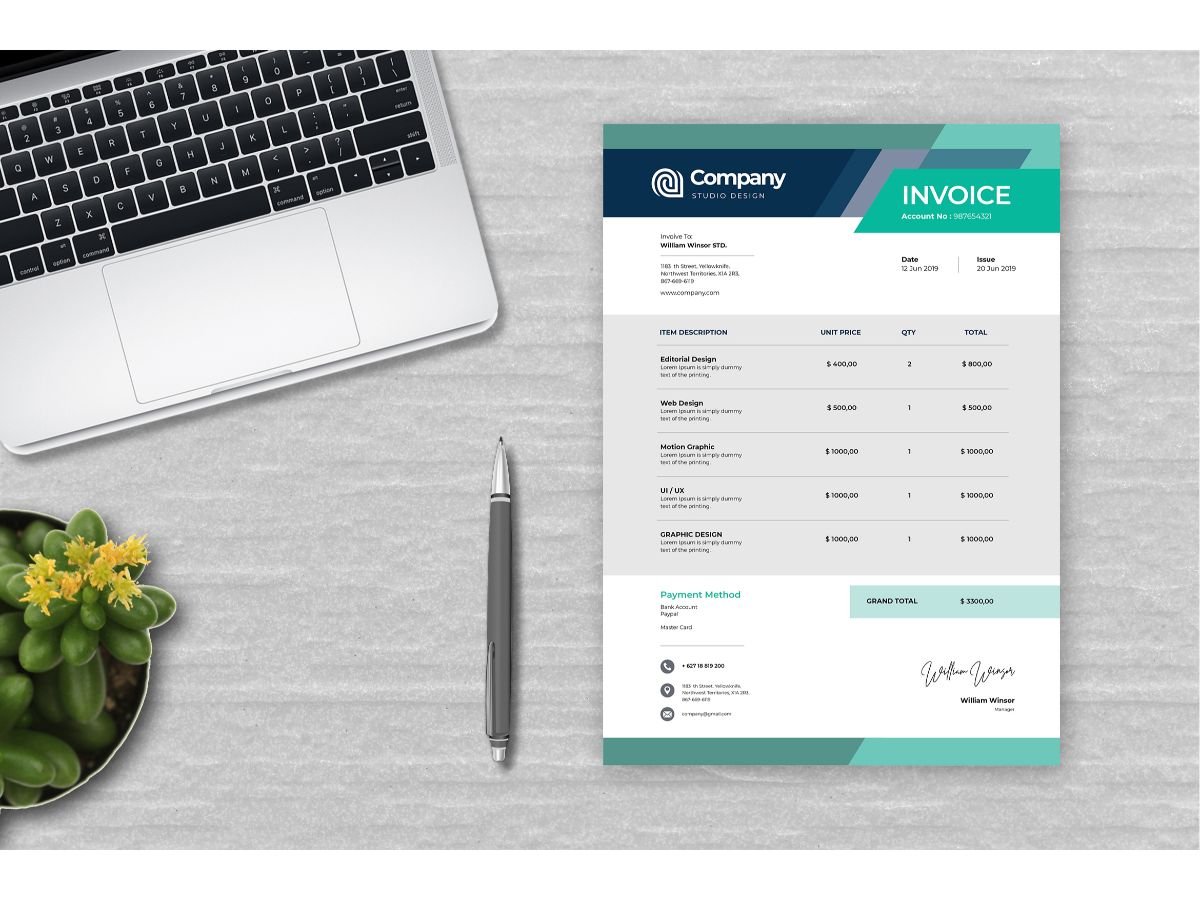 Invoice  Company Studio - Corporate Identity Template