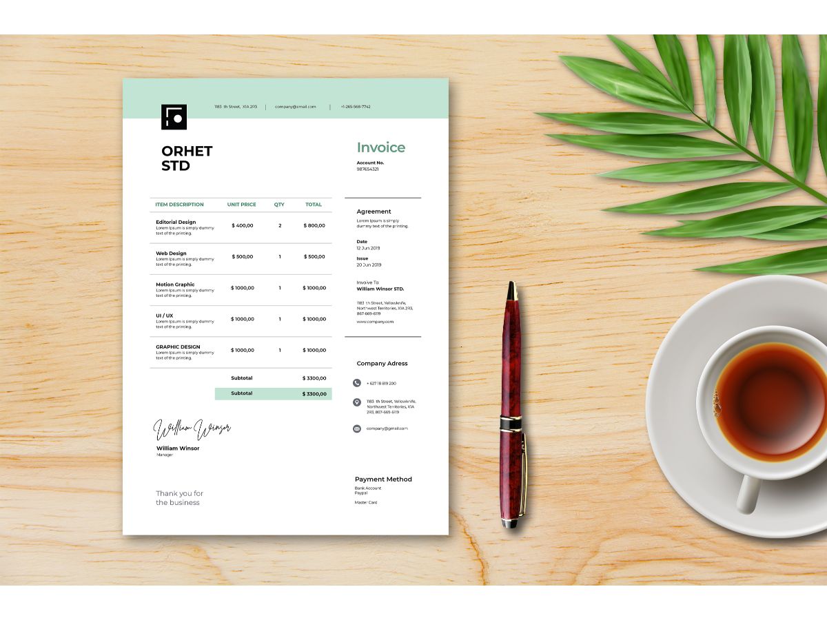 Invoice  Orhetstd - Corporate Identity Template