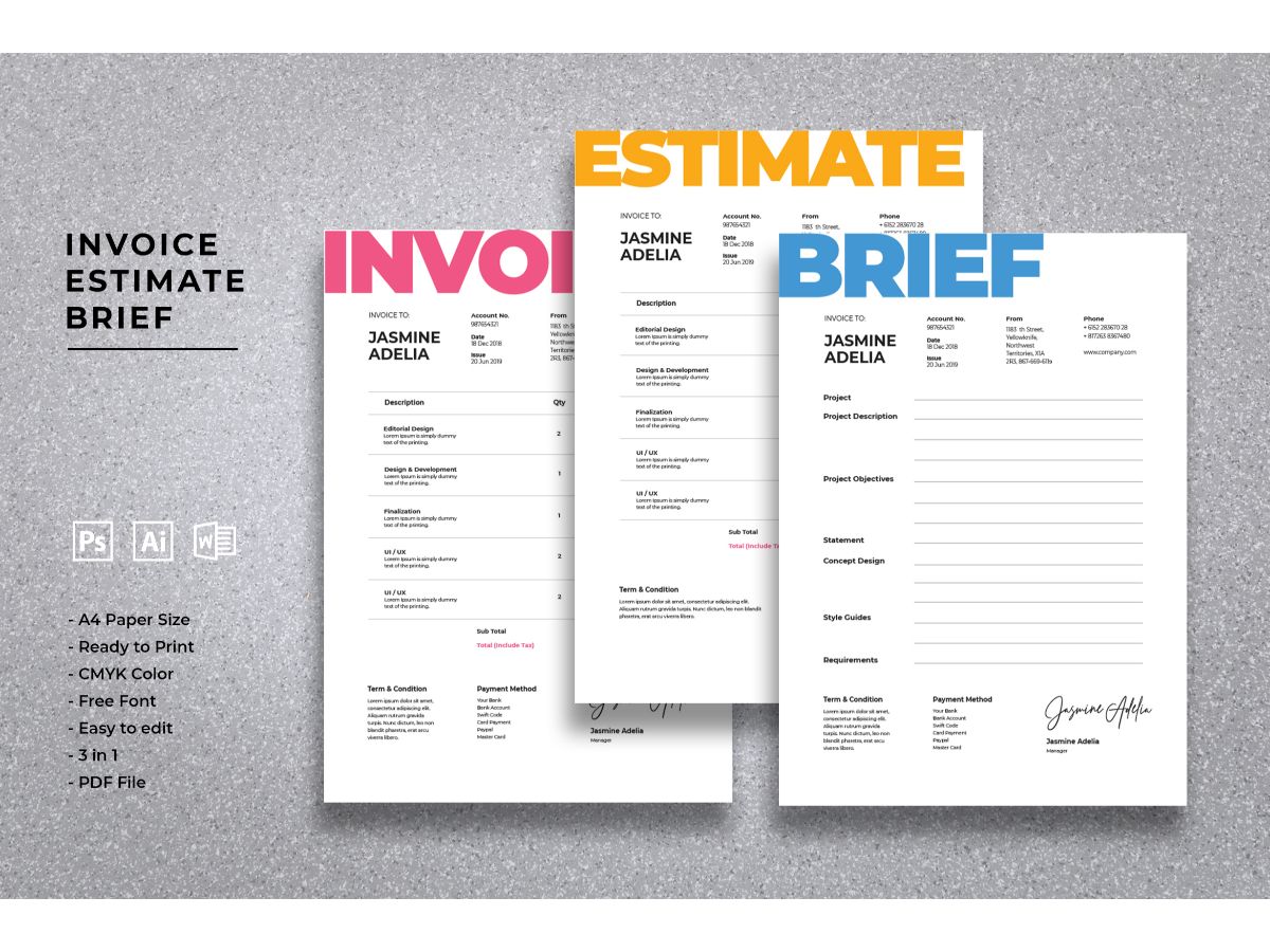 Invoice Grey - Corporate Identity Template