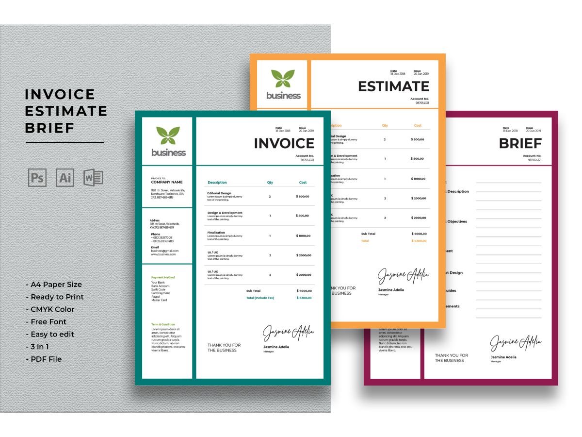 Invoice Green market - Corporate Identity Template