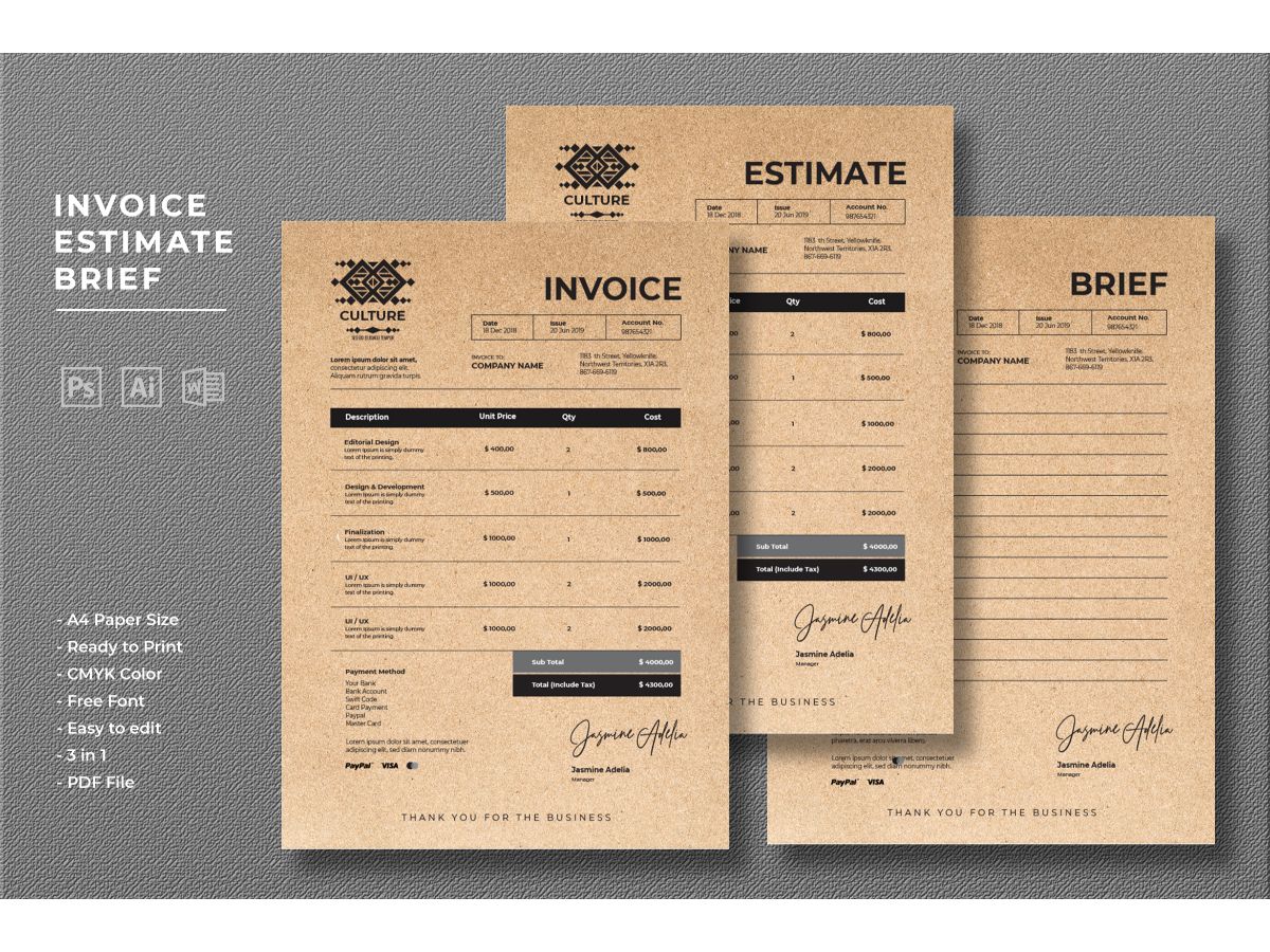 Invoice Culture - Corporate Identity Template