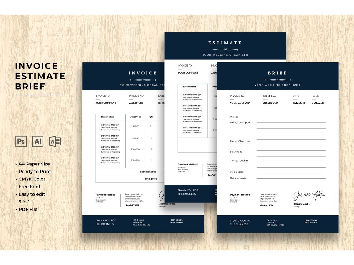 Invoice Wedding Organizer - Corporate Identity Template