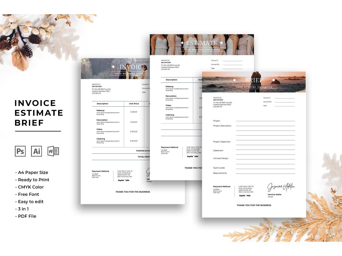 Invoice Wedding Business - Corporate Identity Template