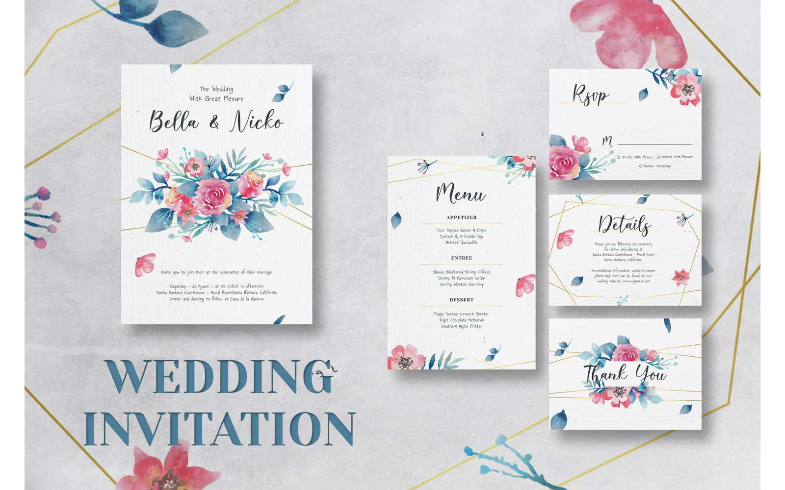 Wedding Invitation Flower of Happines - Corporate Identity Template