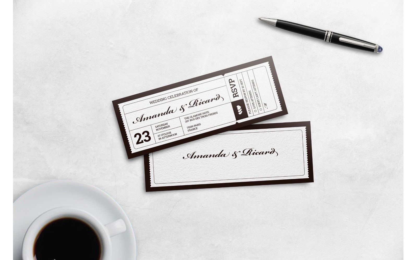 Boarding Pass Black & white - Corporate Identity Template