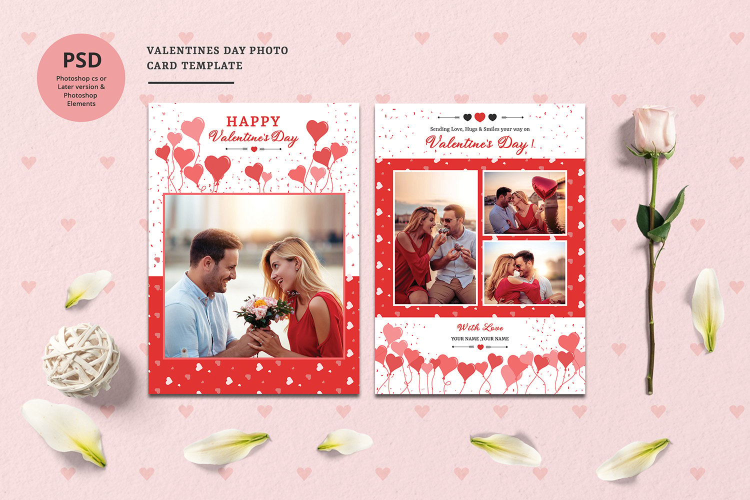 Valentines Day Photo Greeting Card - Psd, Word and Canva