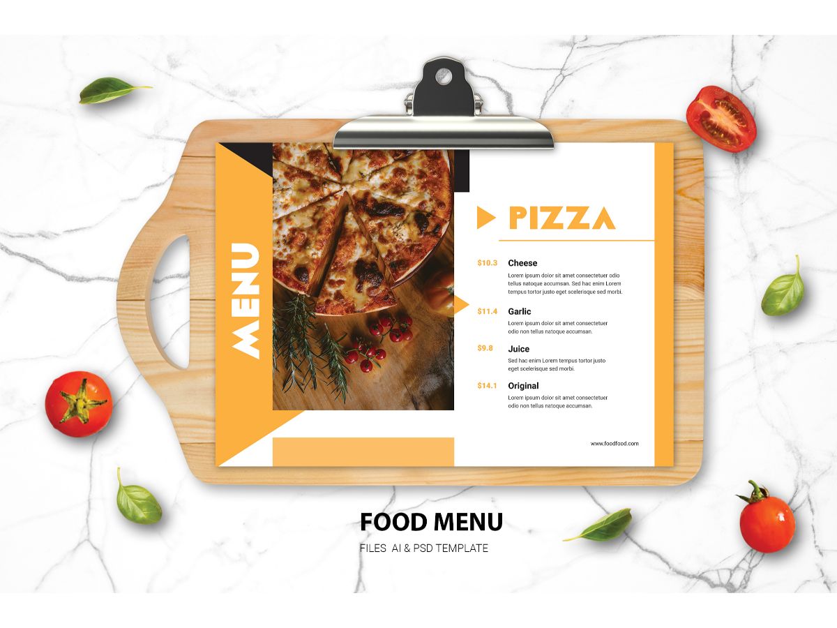 Food Menu Pizza - Corporate Identity Template