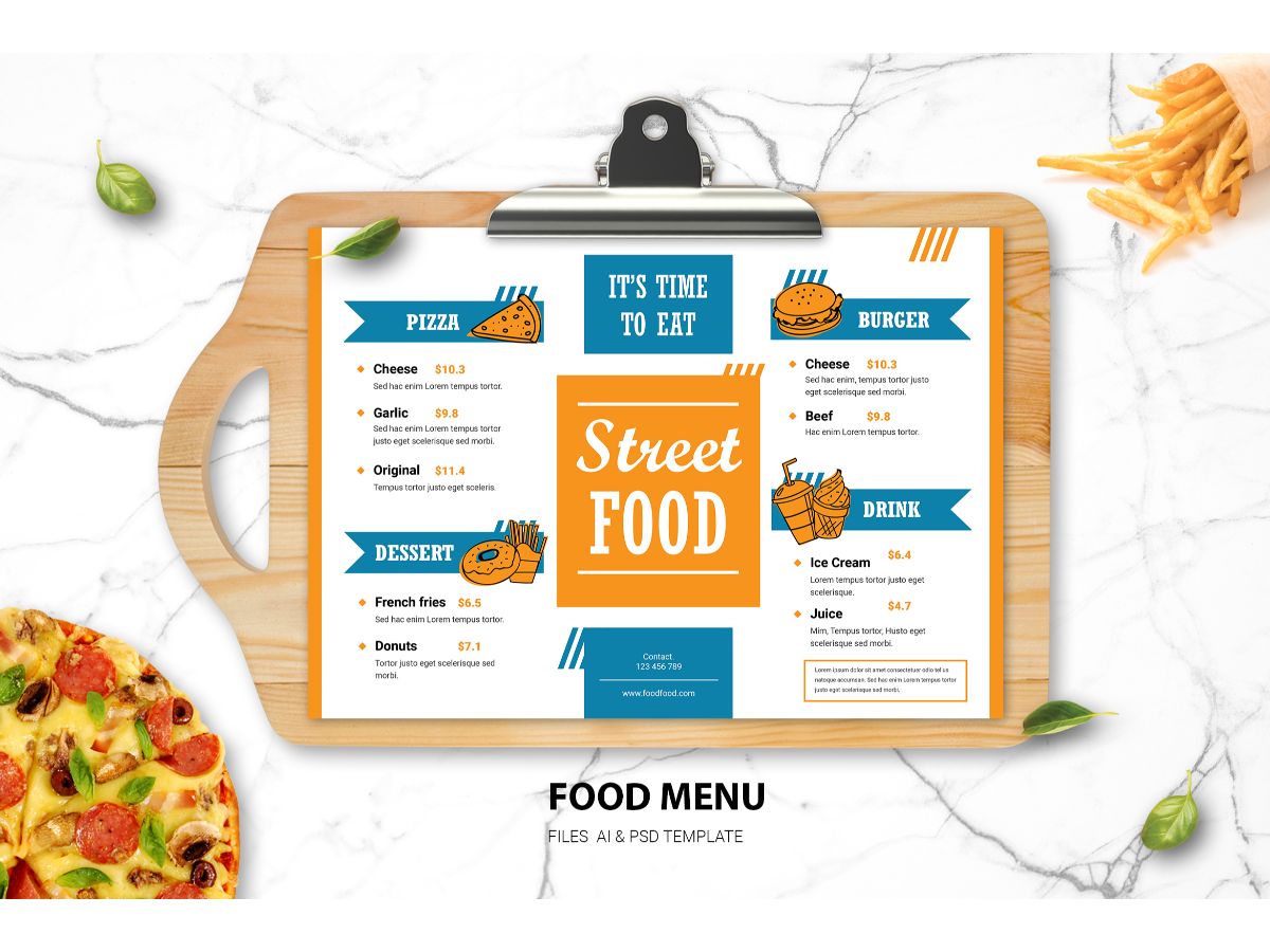 Food Menu Street Food - Corporate Identity Template