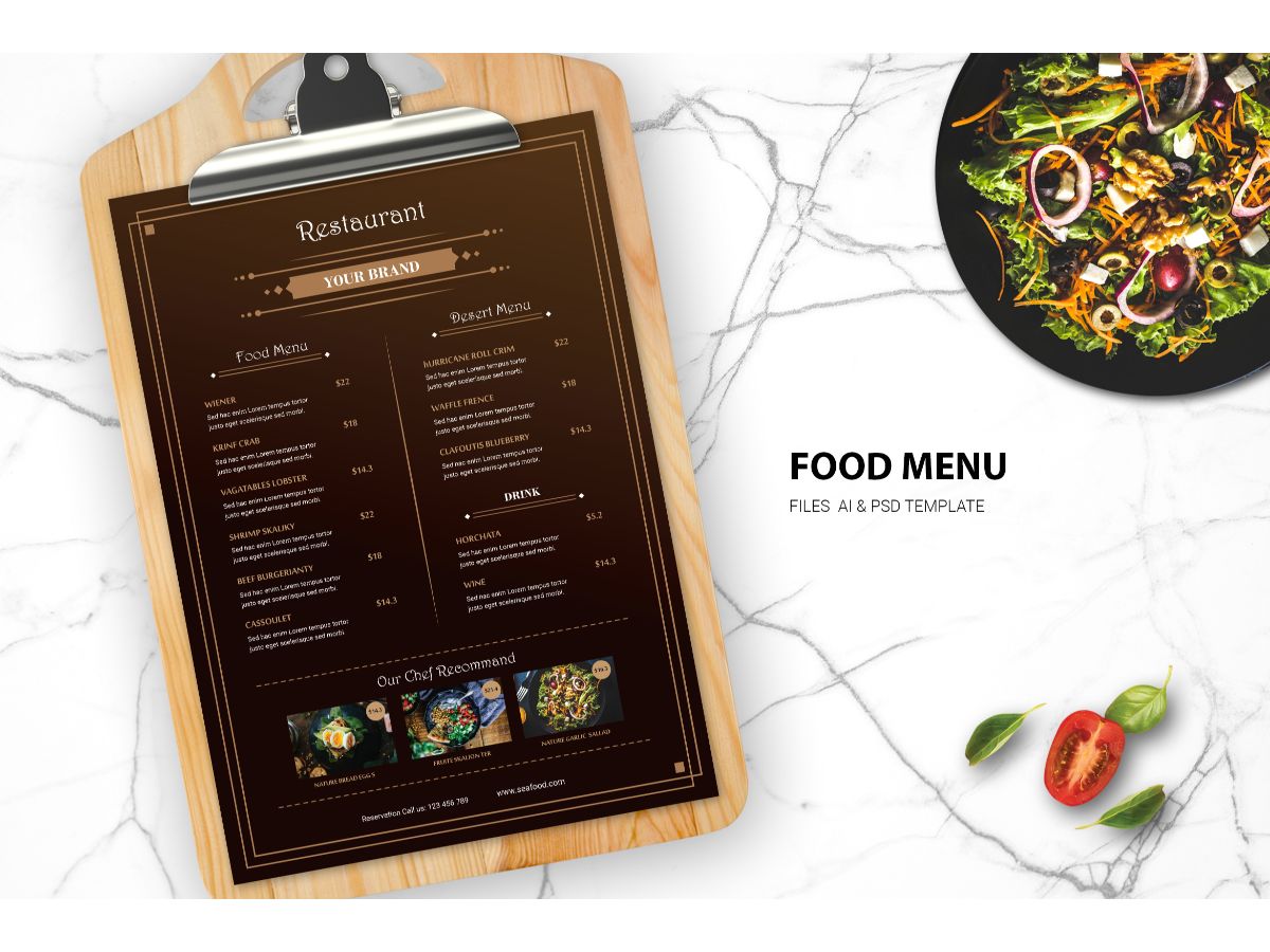 Food Menu Healthy Food - Corporate Identity Template