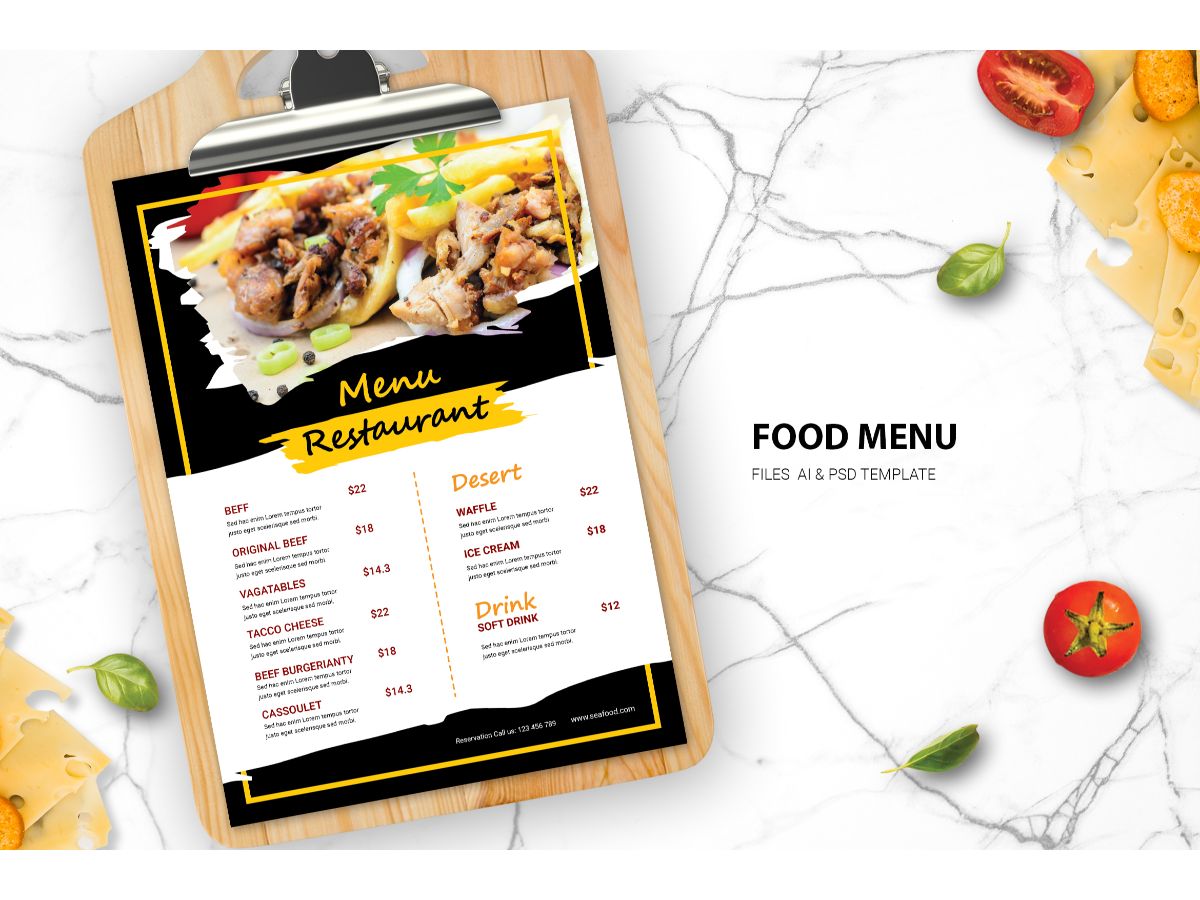 Food Menu Kebab - Corporate Identity Template